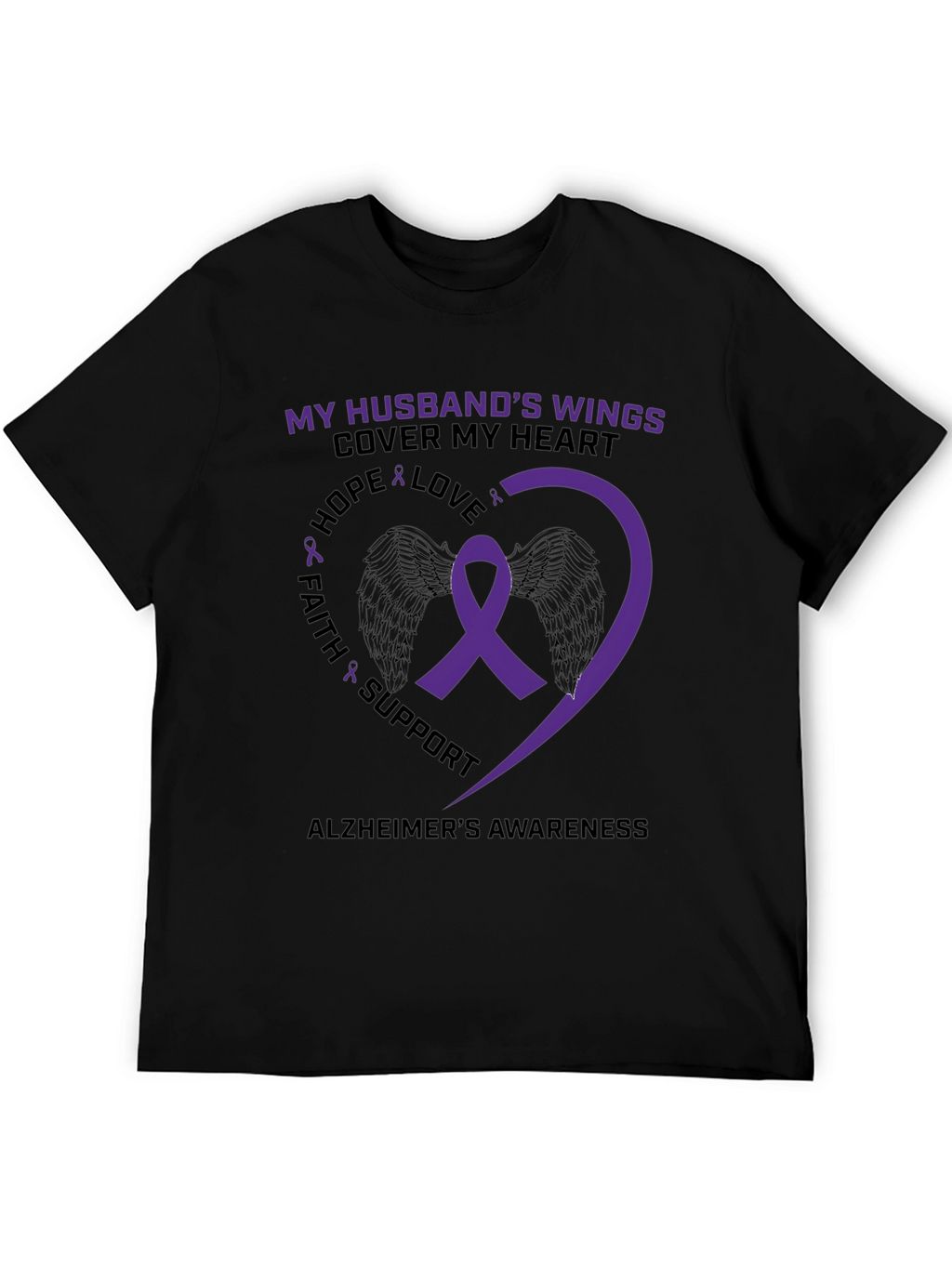 Alzheimers Awareness Husband Wings T-Shirt
