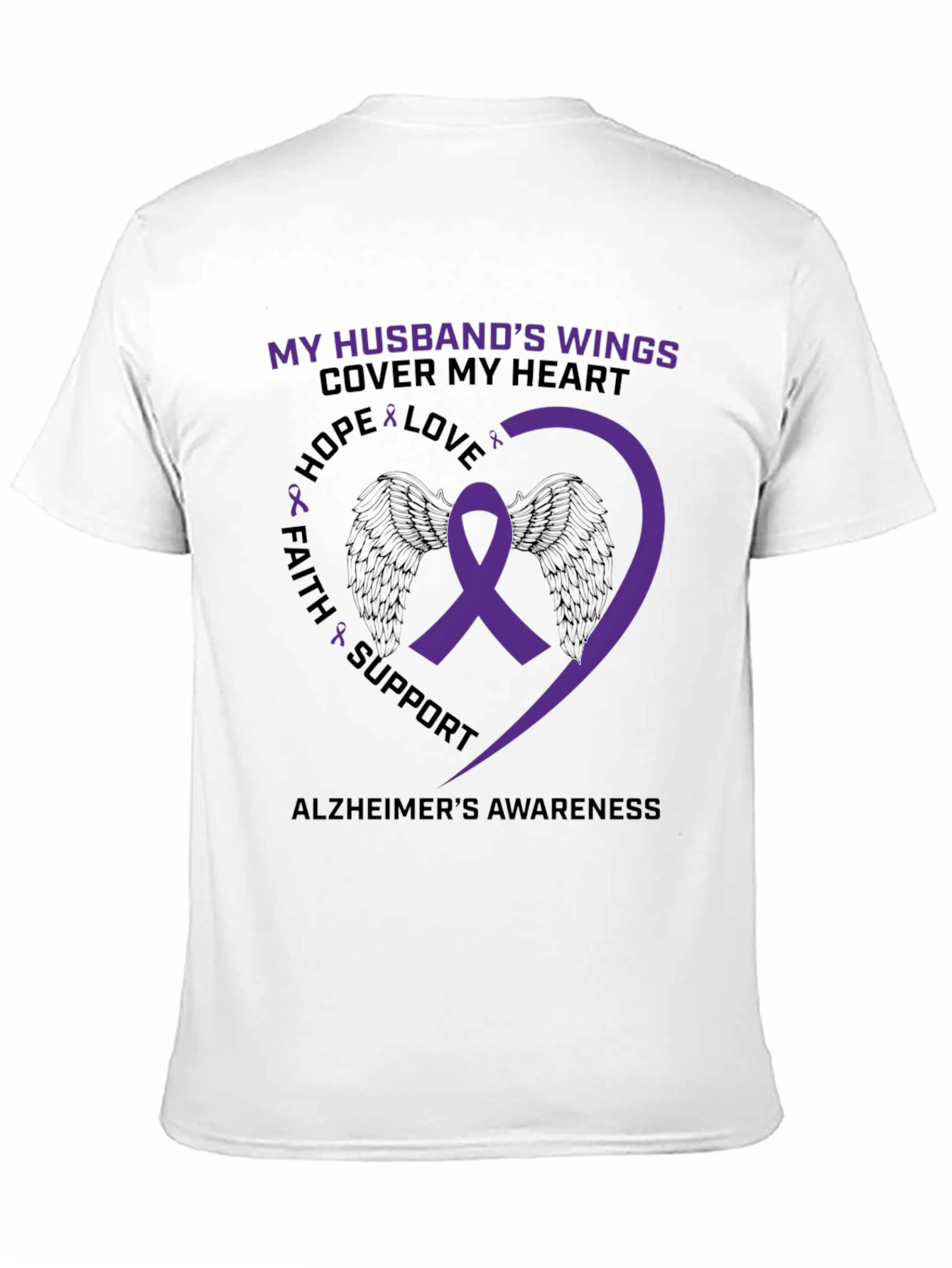 Alzheimers Awareness Husband Wings T-Shirt
