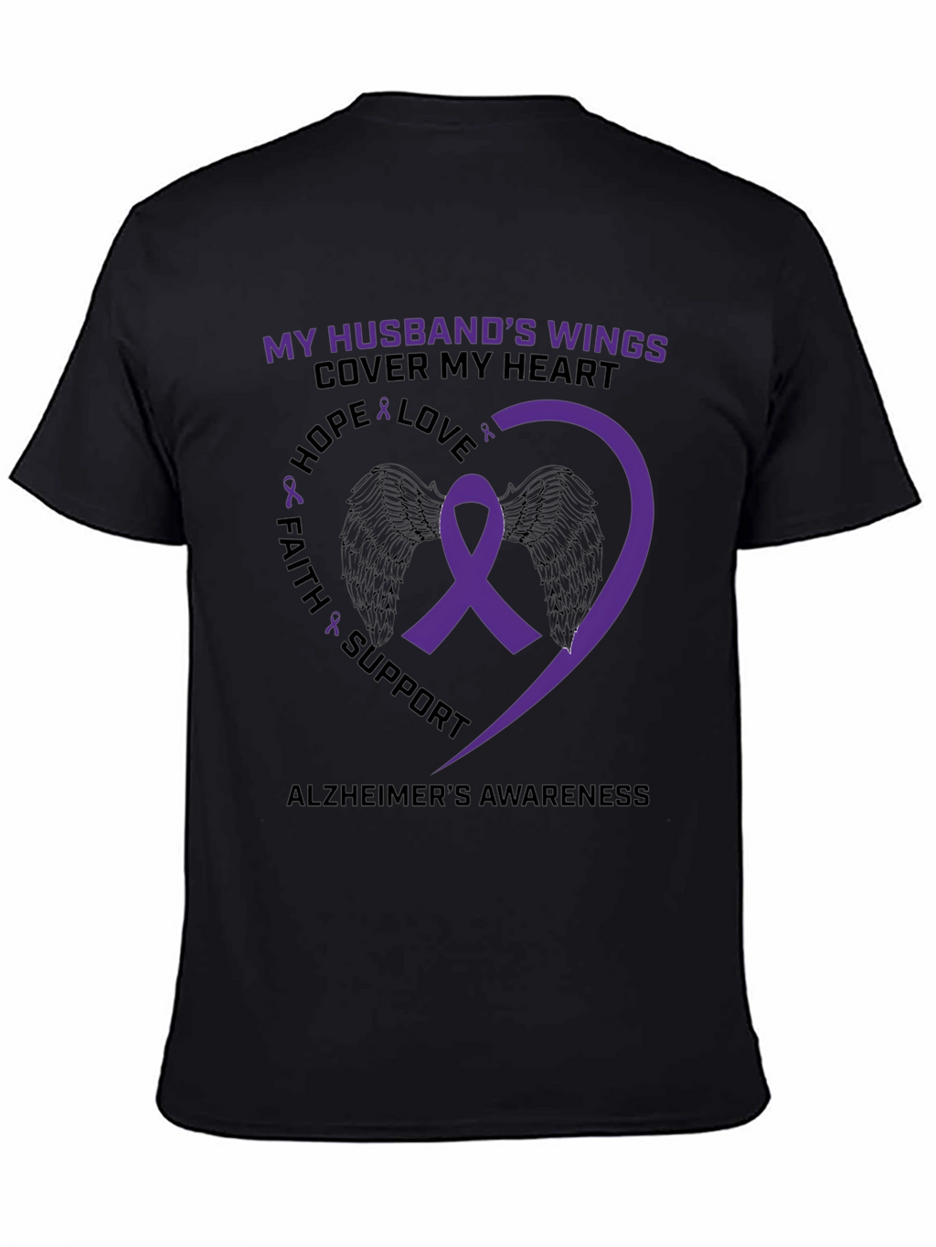 Alzheimers Awareness Husband Wings T-Shirt