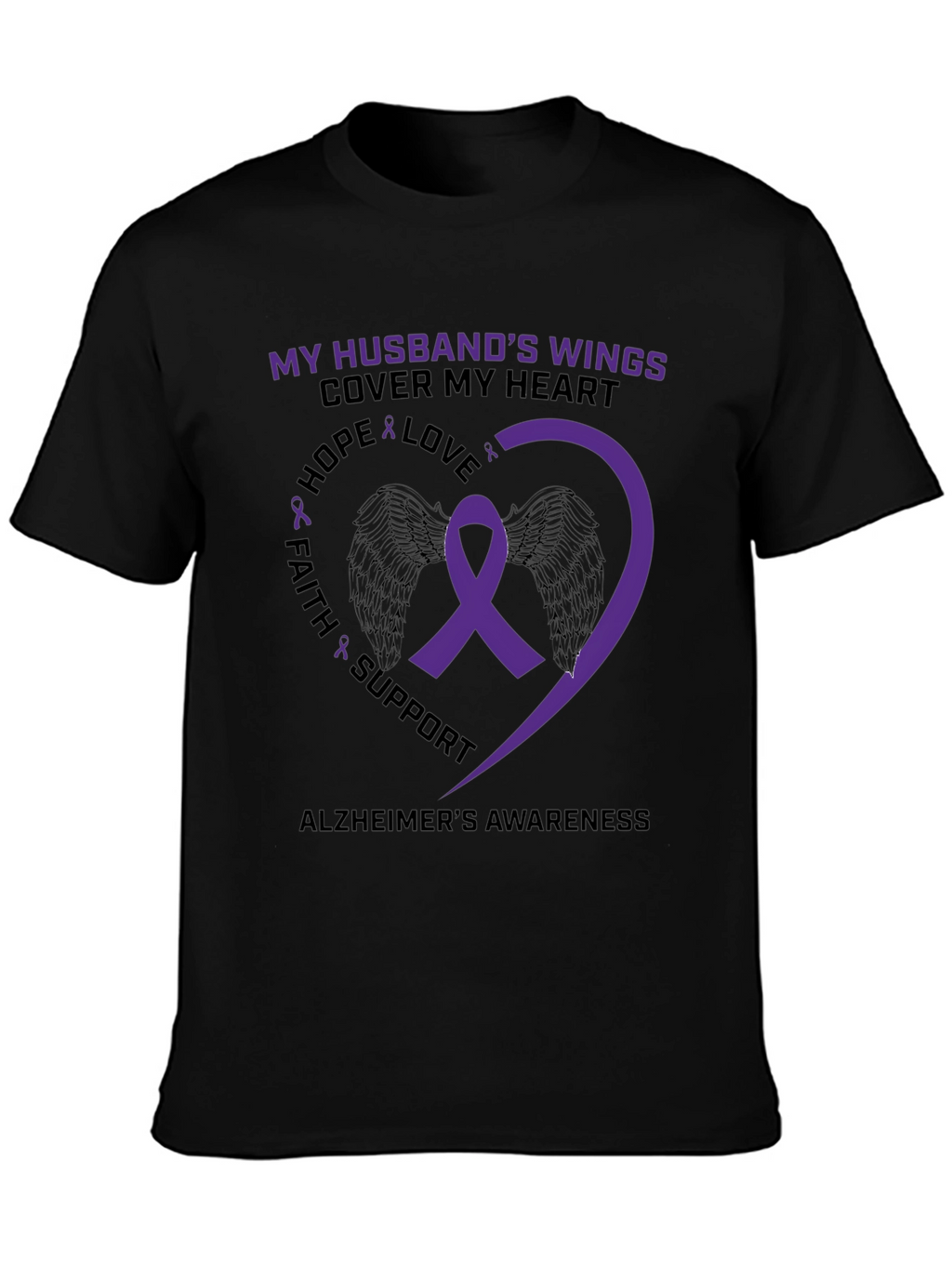 Alzheimers Awareness Husband Wings T-Shirt