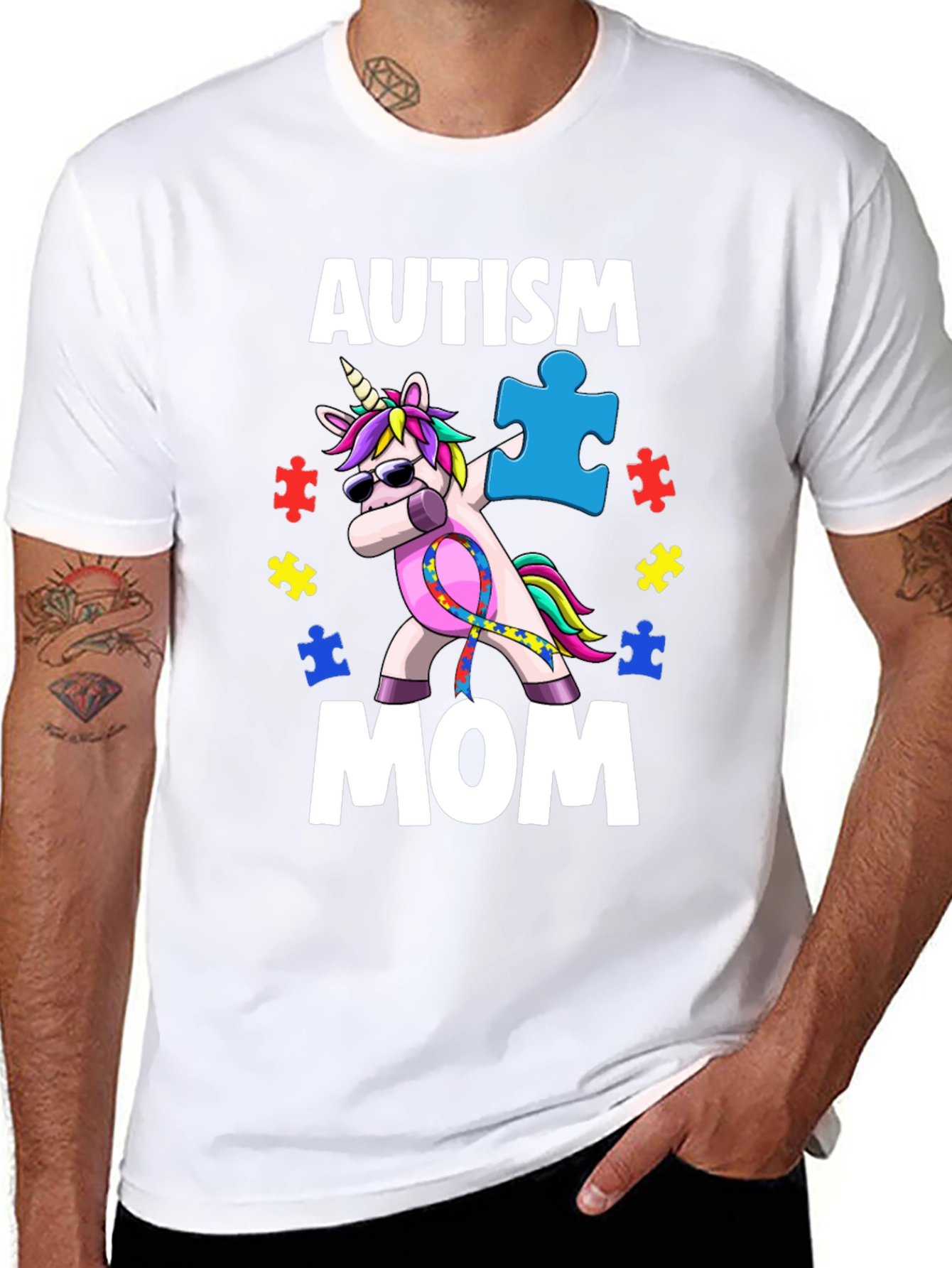 Autism Mom Unicorn Dabbing T-Shirt