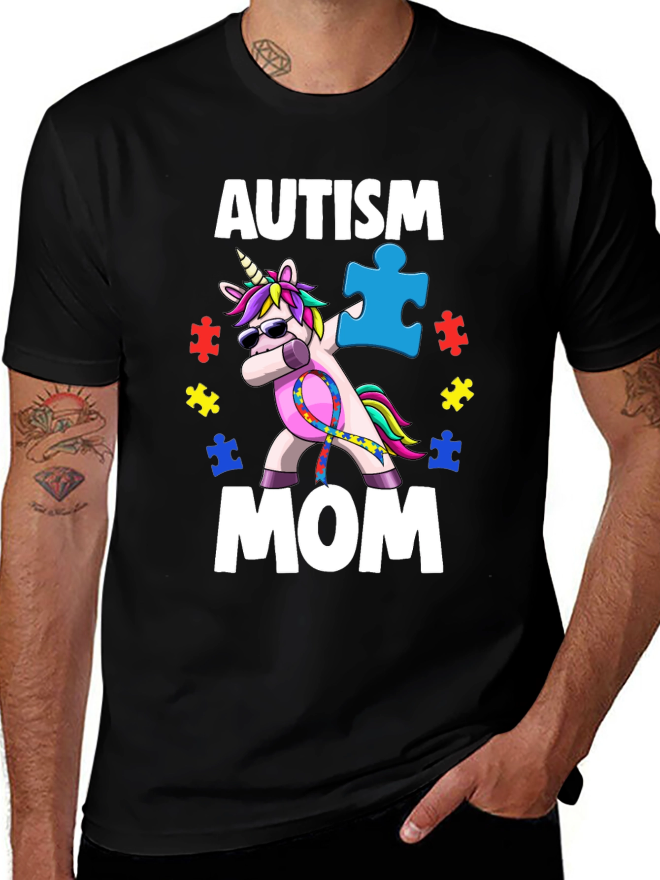 Autism Mom Unicorn Dabbing T-Shirt