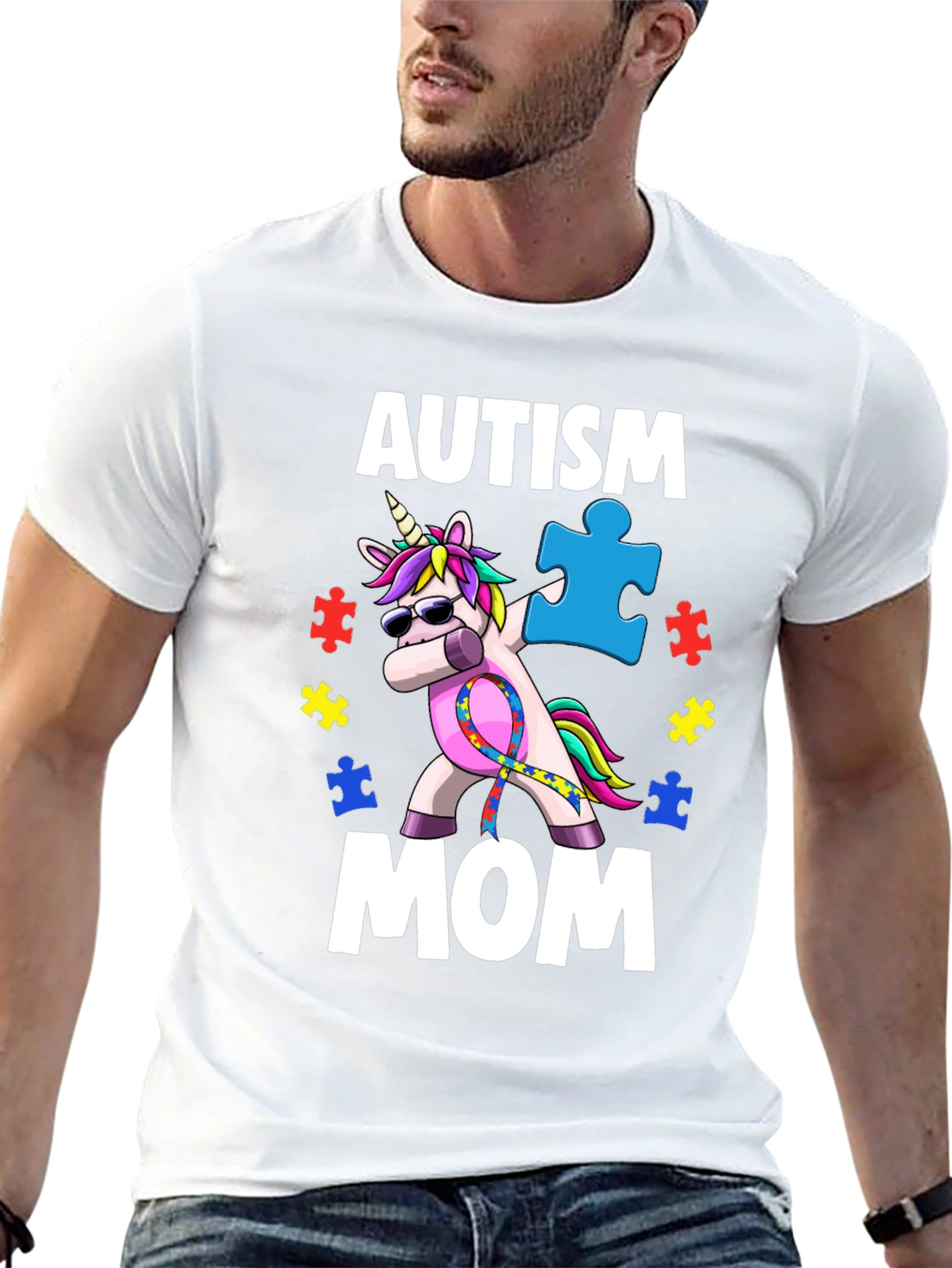 Autism Mom Unicorn Dabbing T-Shirt