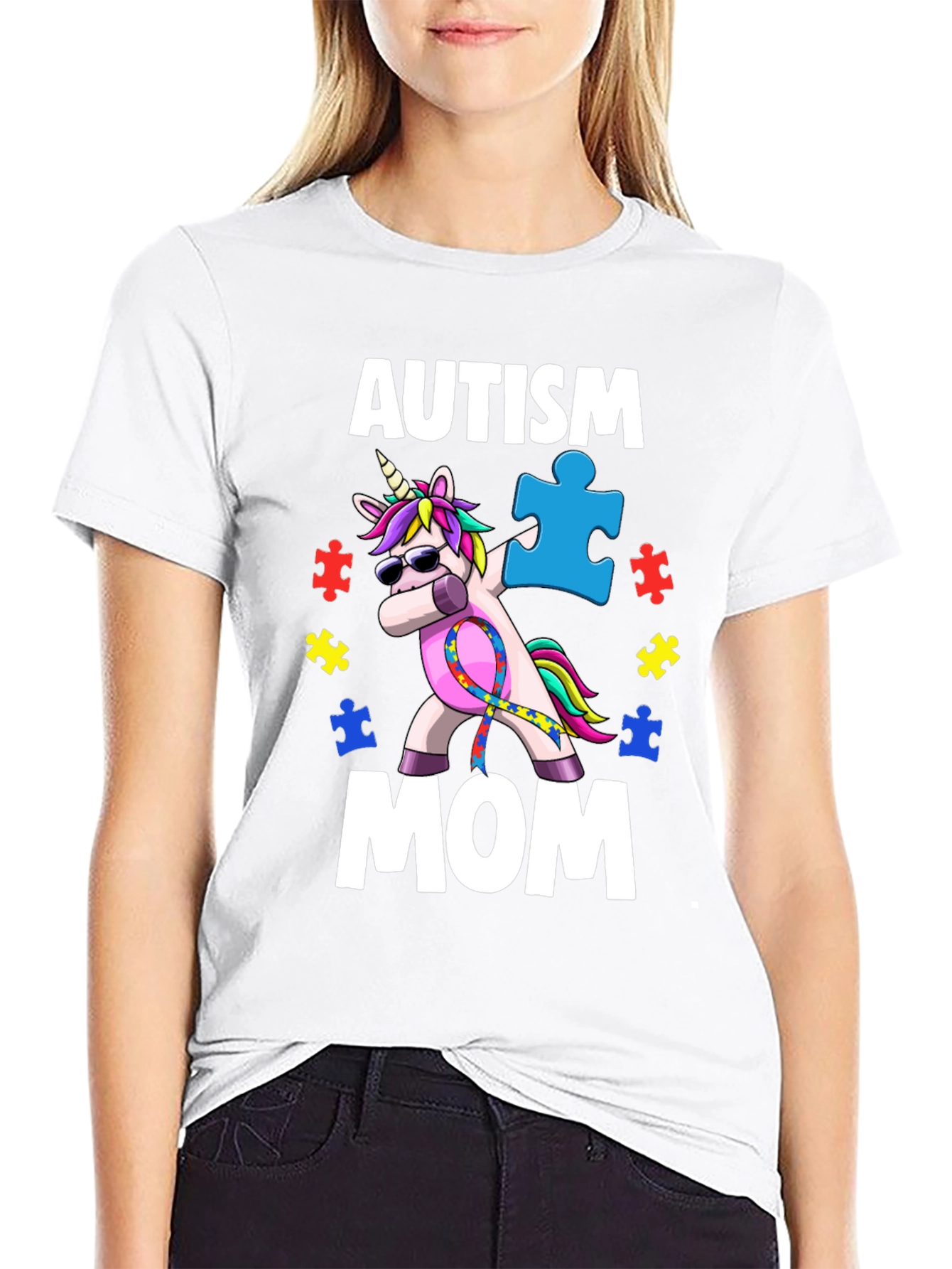 Autism Mom Unicorn Dabbing T-Shirt