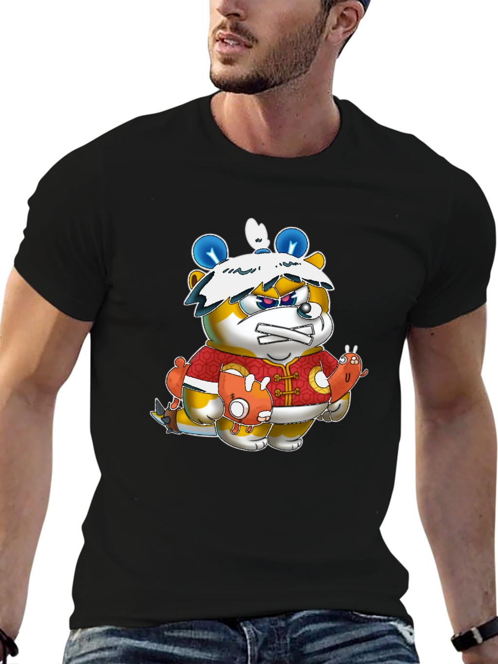 Cartoon Character Black Tee