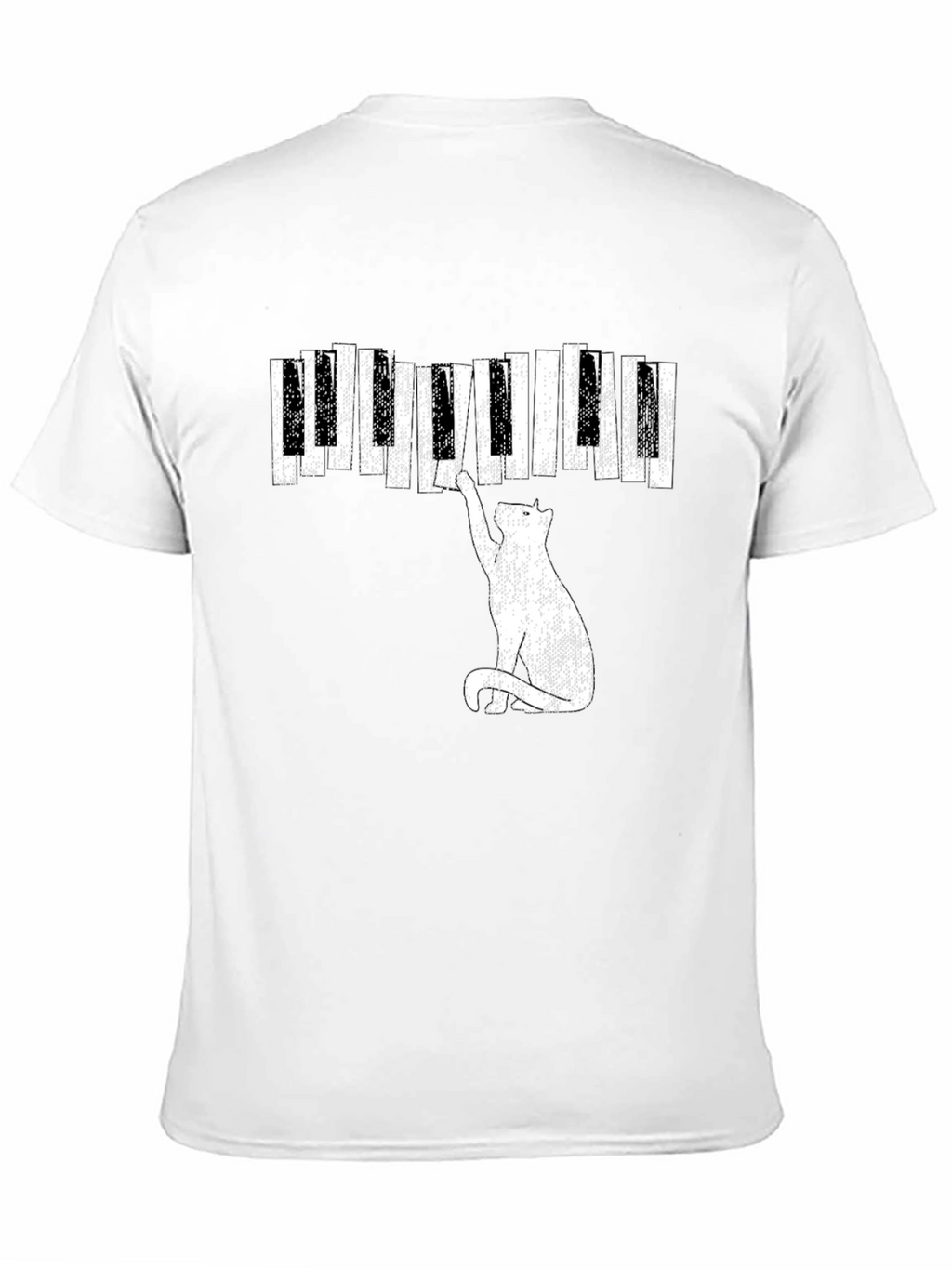 Cat Piano T-Shirt - Musical Feline Tee