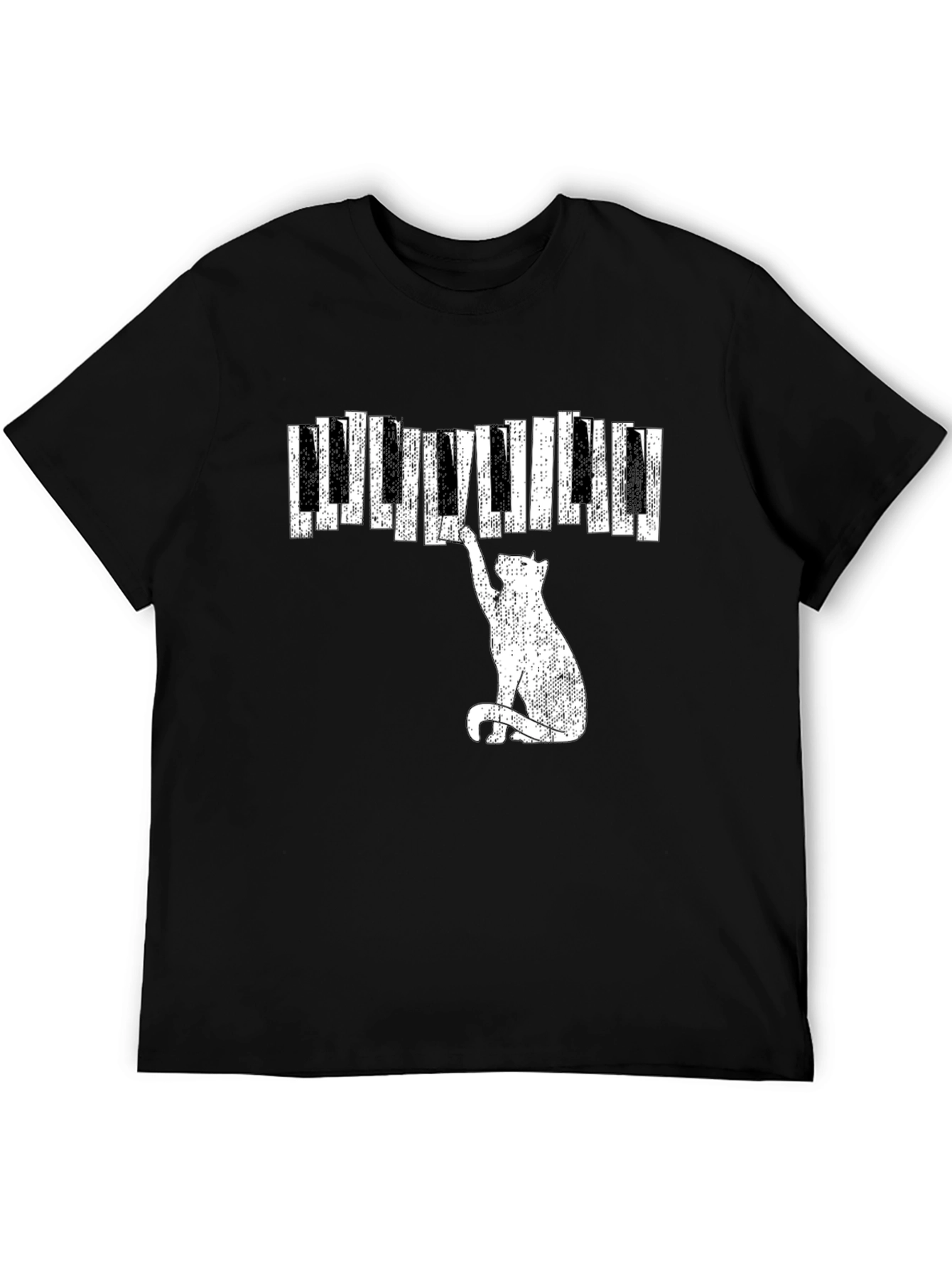Cat Piano T-Shirt - Musical Feline Tee