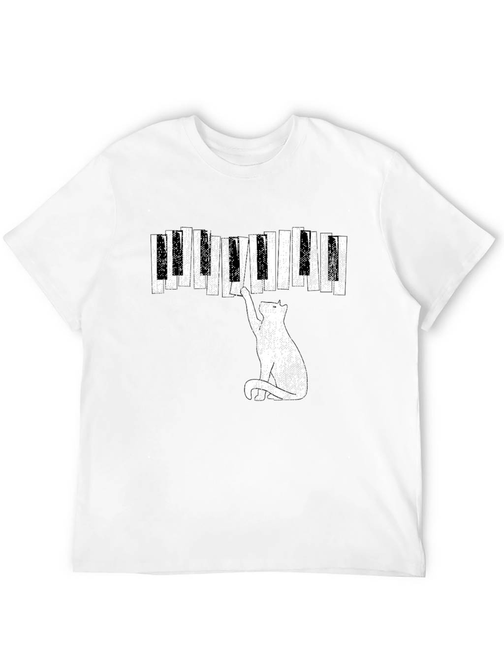 Cat Piano T-Shirt - Musical Feline Tee