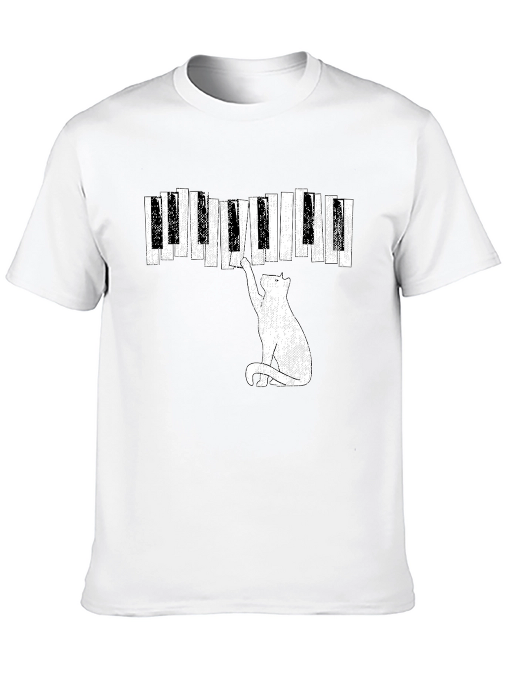 Cat Piano T-Shirt - Musical Feline Tee