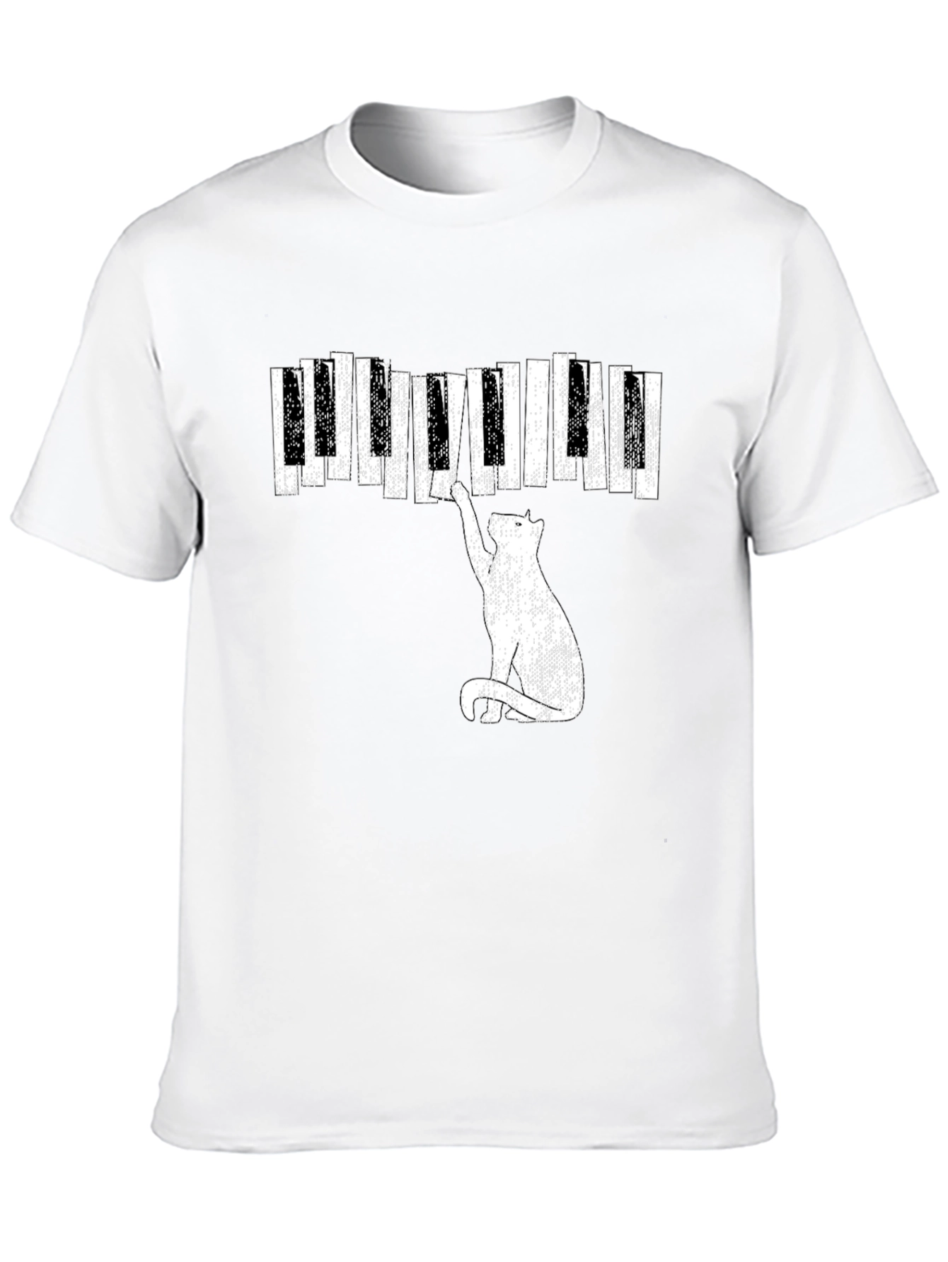 Cat Piano T-Shirt - Musical Feline Tee