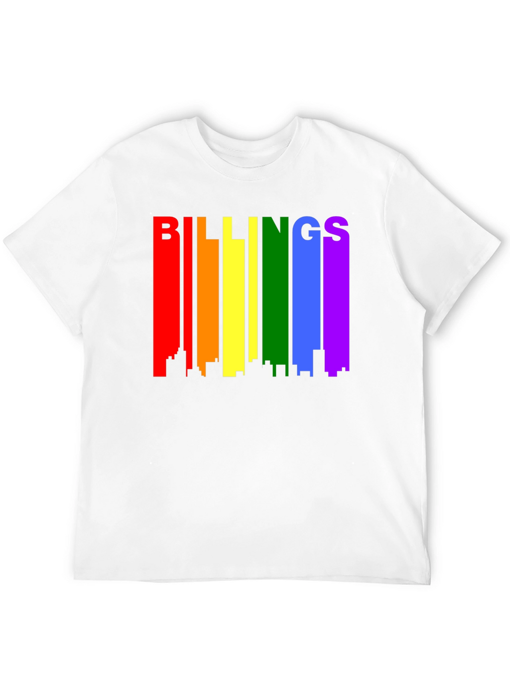 Billings Pride Rainbow Skyline Black T-Shirt