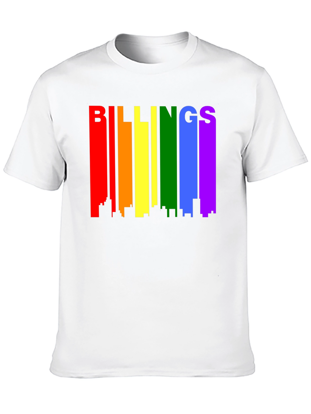 Billings Pride Rainbow Skyline Black T-Shirt
