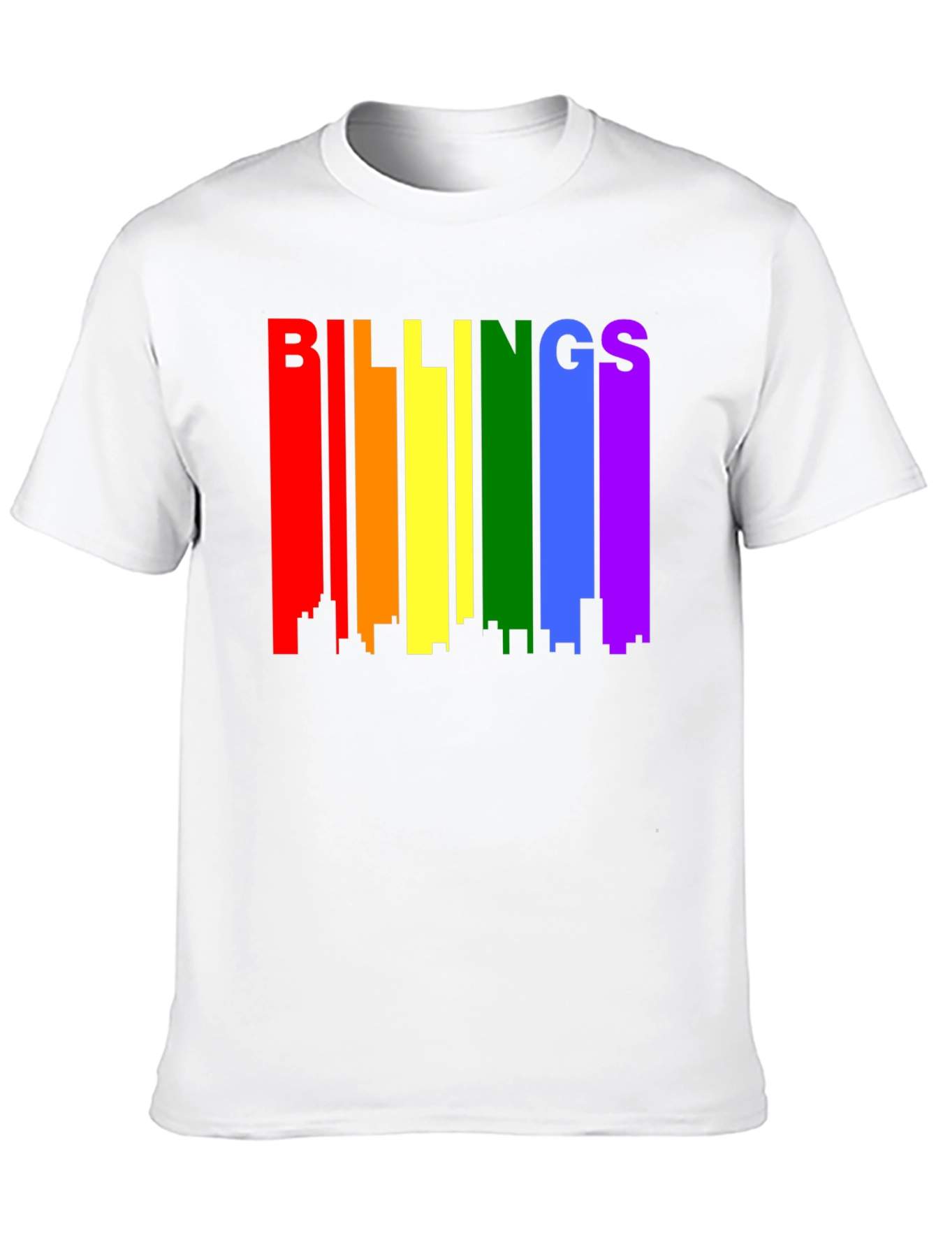 Billings Pride Rainbow Skyline Black T-Shirt