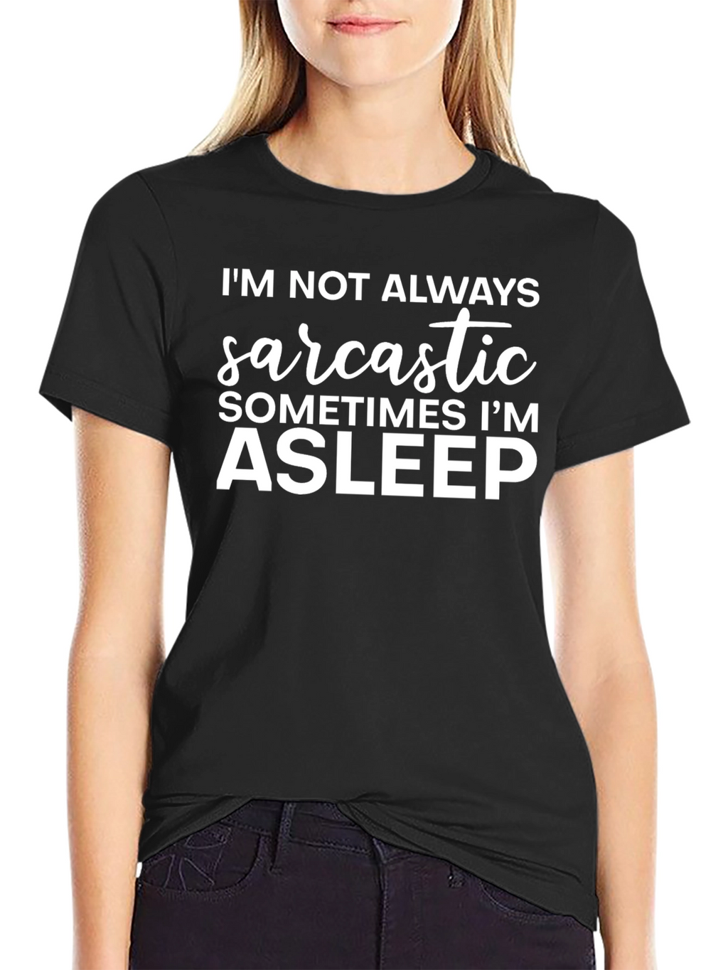 Sarcastic/Asleep Graphic T-Shirt Cotton Blend Tee