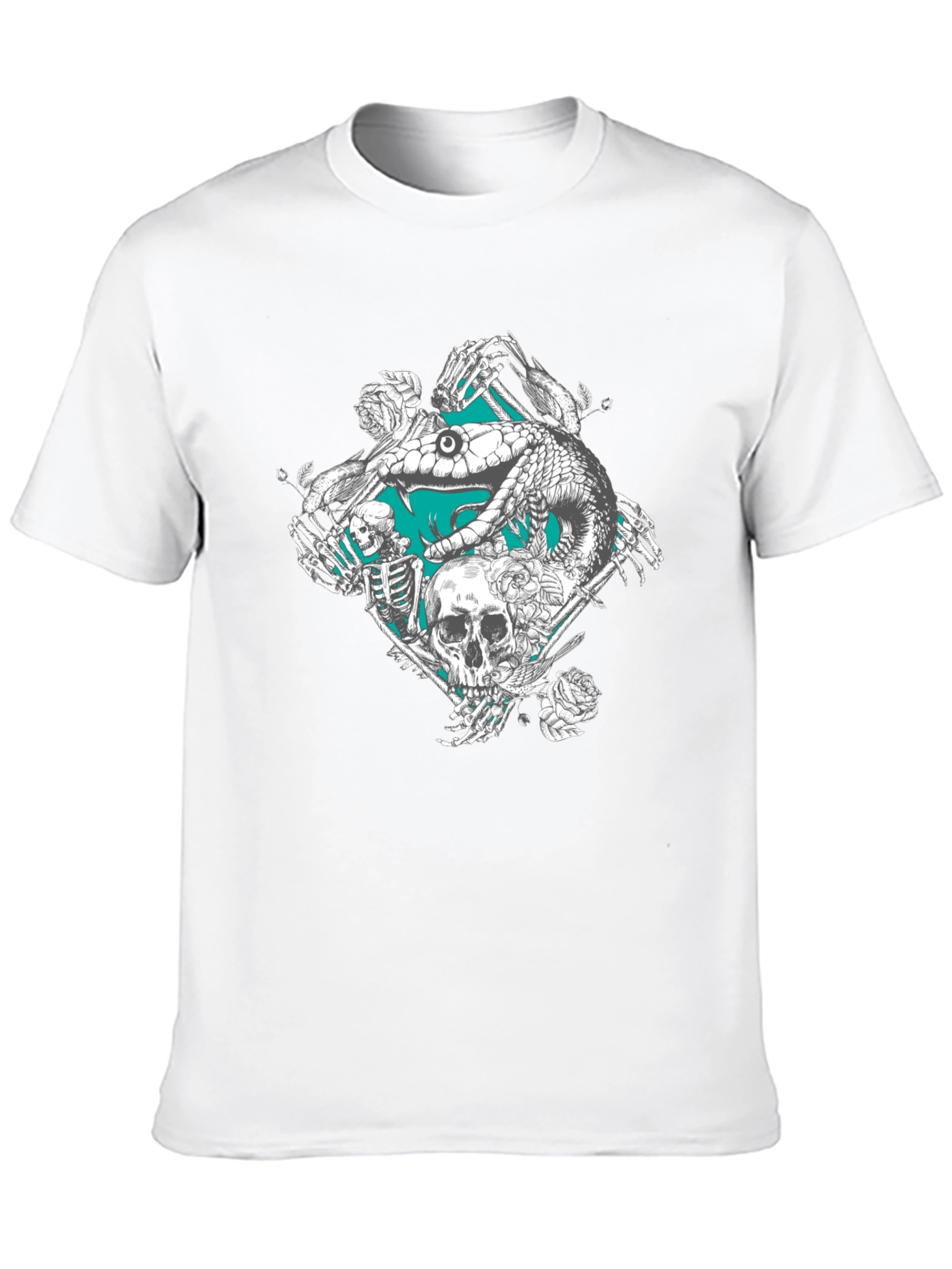 Skull & Snake Graphic Tee - Deathly Cool