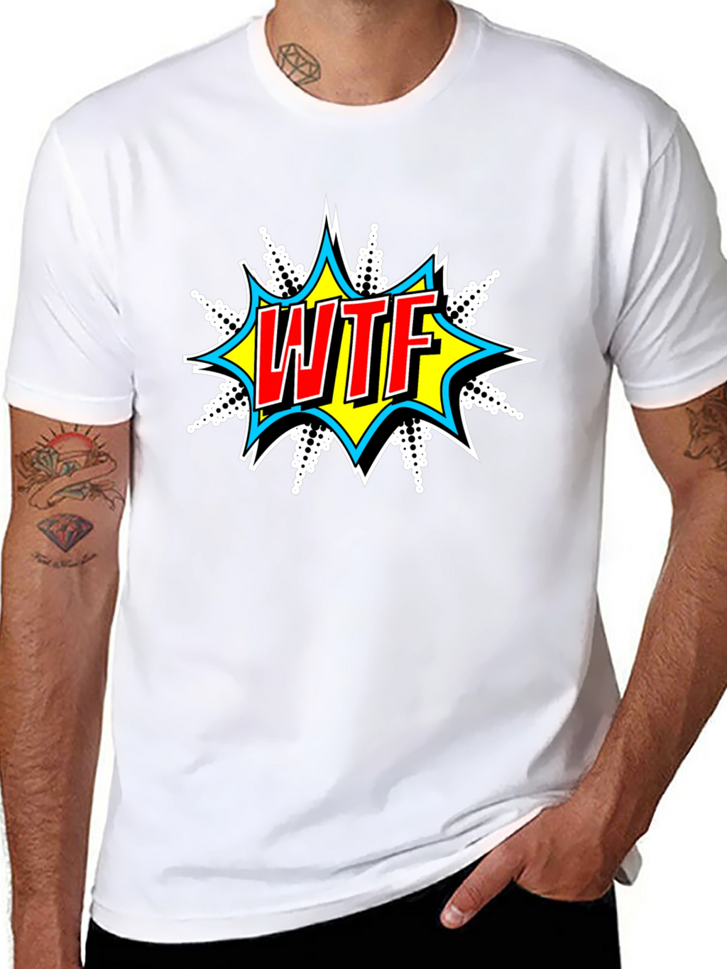 WTF Graphic Print Crew Neck T-Shirt