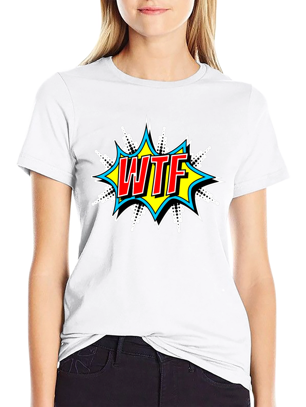 WTF Graphic Print Crew Neck T-Shirt