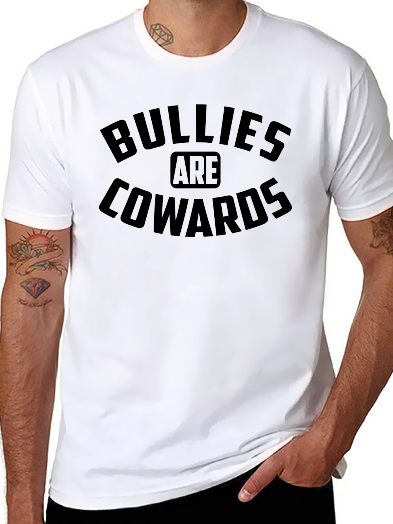 Bullies Are Cowards Black Graphic T-Shirt