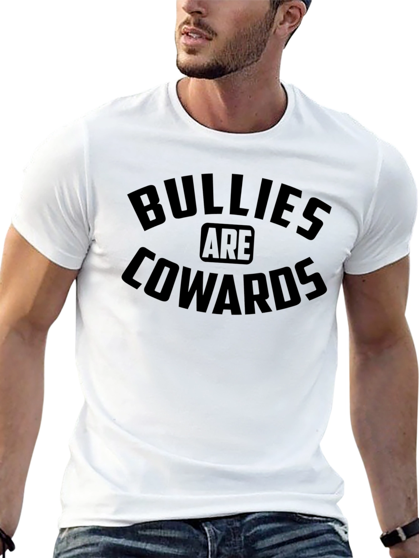 Bullies Are Cowards Black Graphic T-Shirt