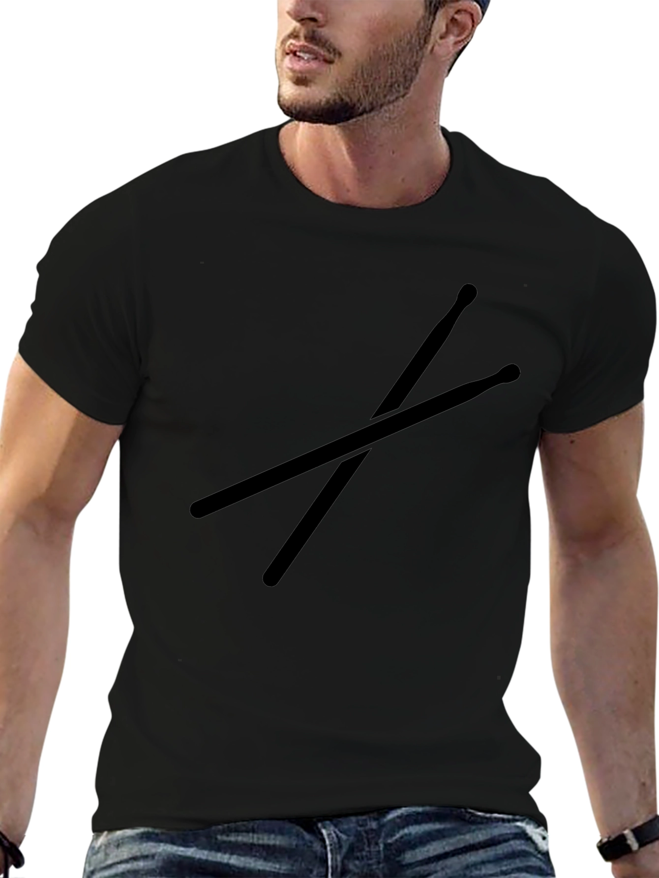 Black Drumsticks Graphic Tee - Music Lover Shirt