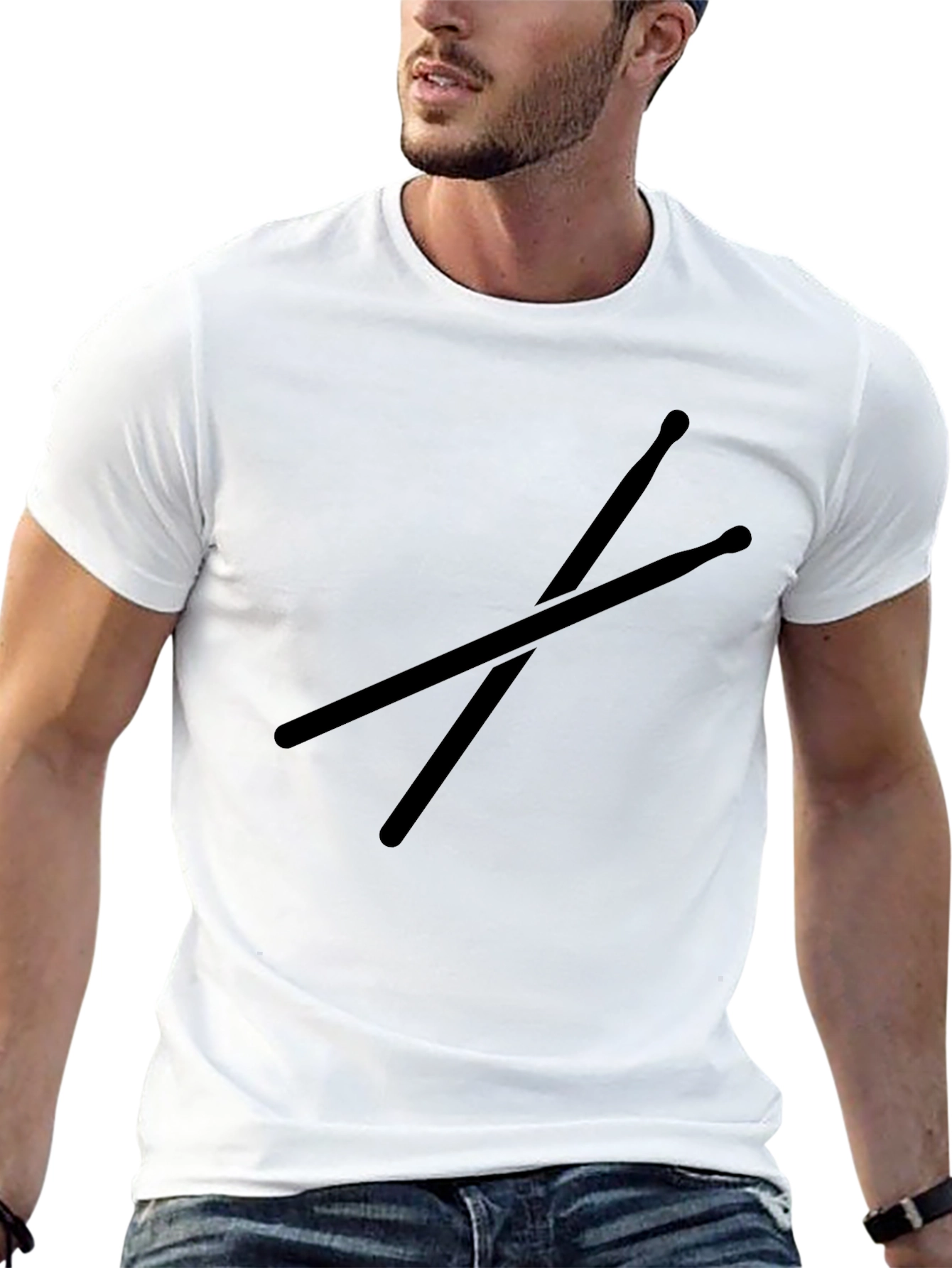 Black Drumsticks Graphic Tee - Music Lover Shirt