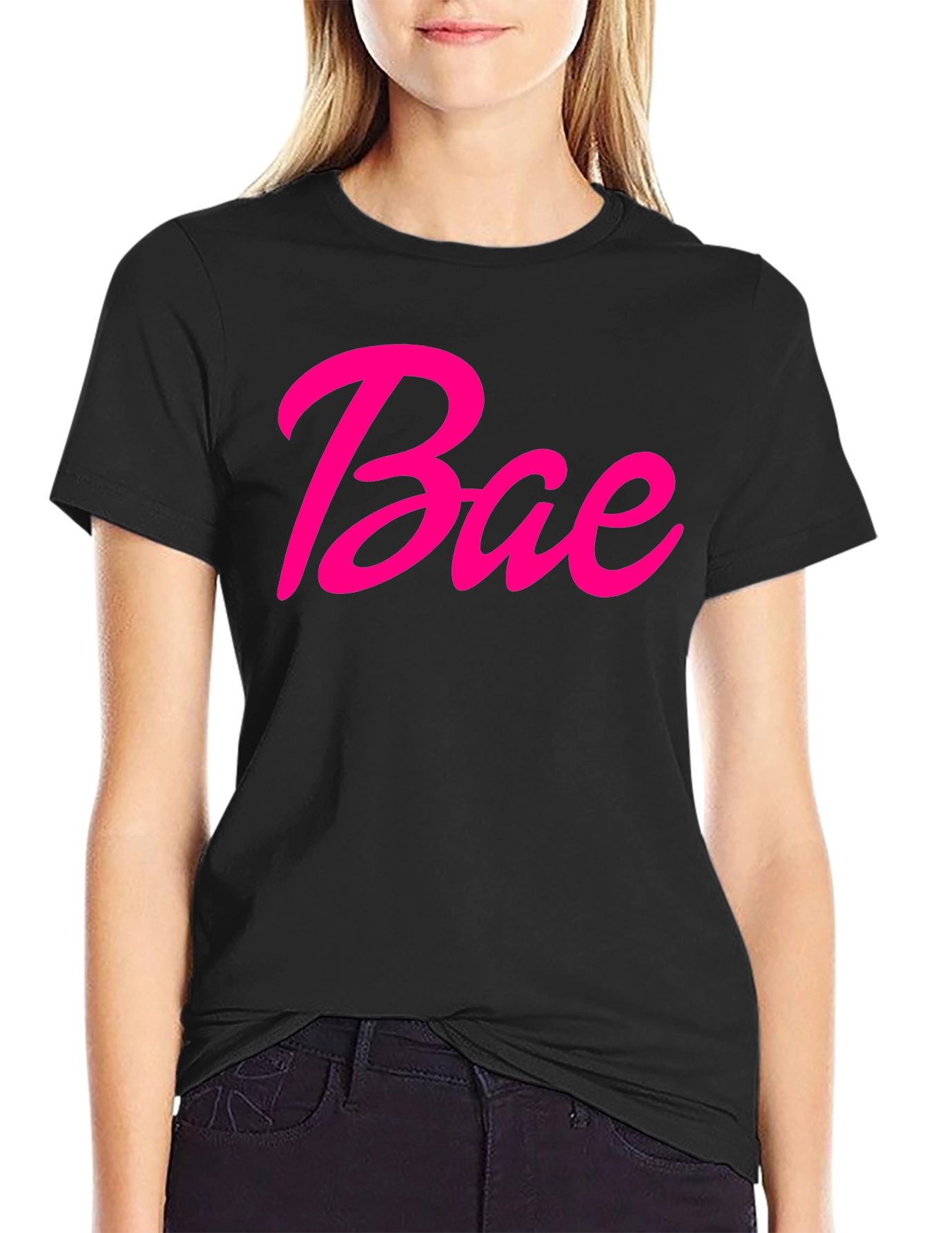 Bae Graphic Tee - Black Short Sleeve T-Shirt