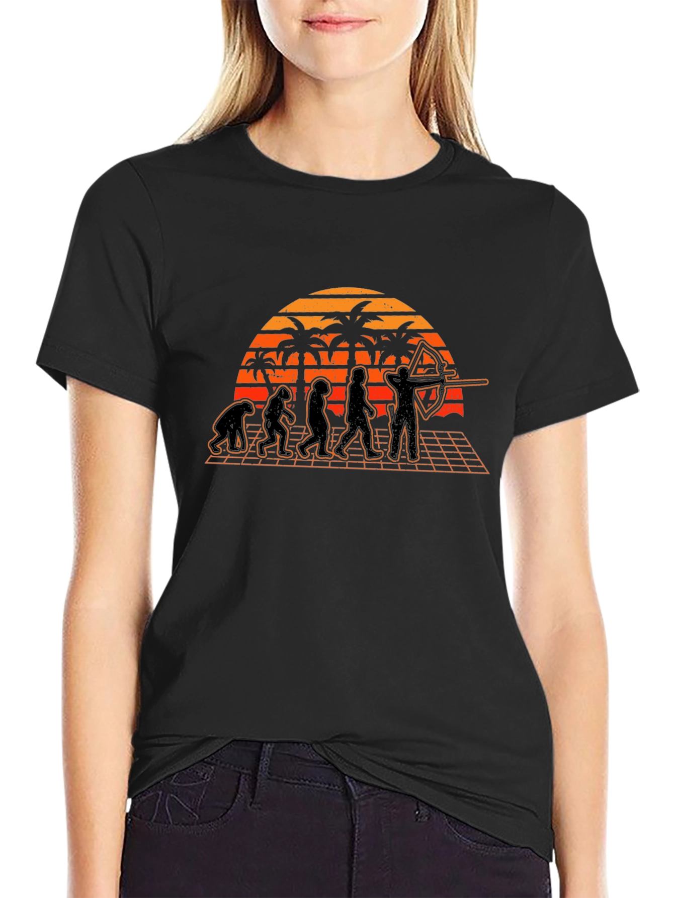Archer Evolution T-Shirt - Retro Sunset Design