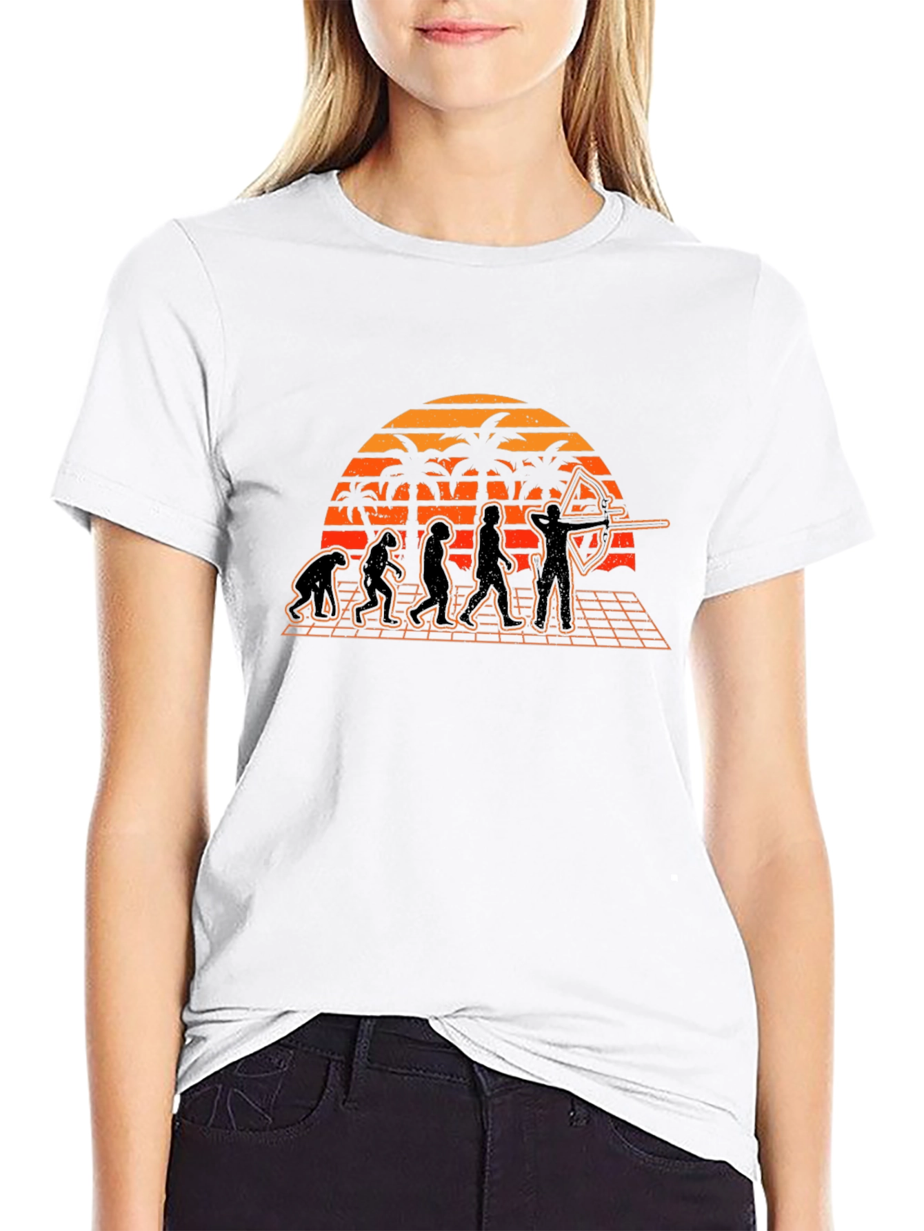 Archer Evolution T-Shirt - Retro Sunset Design