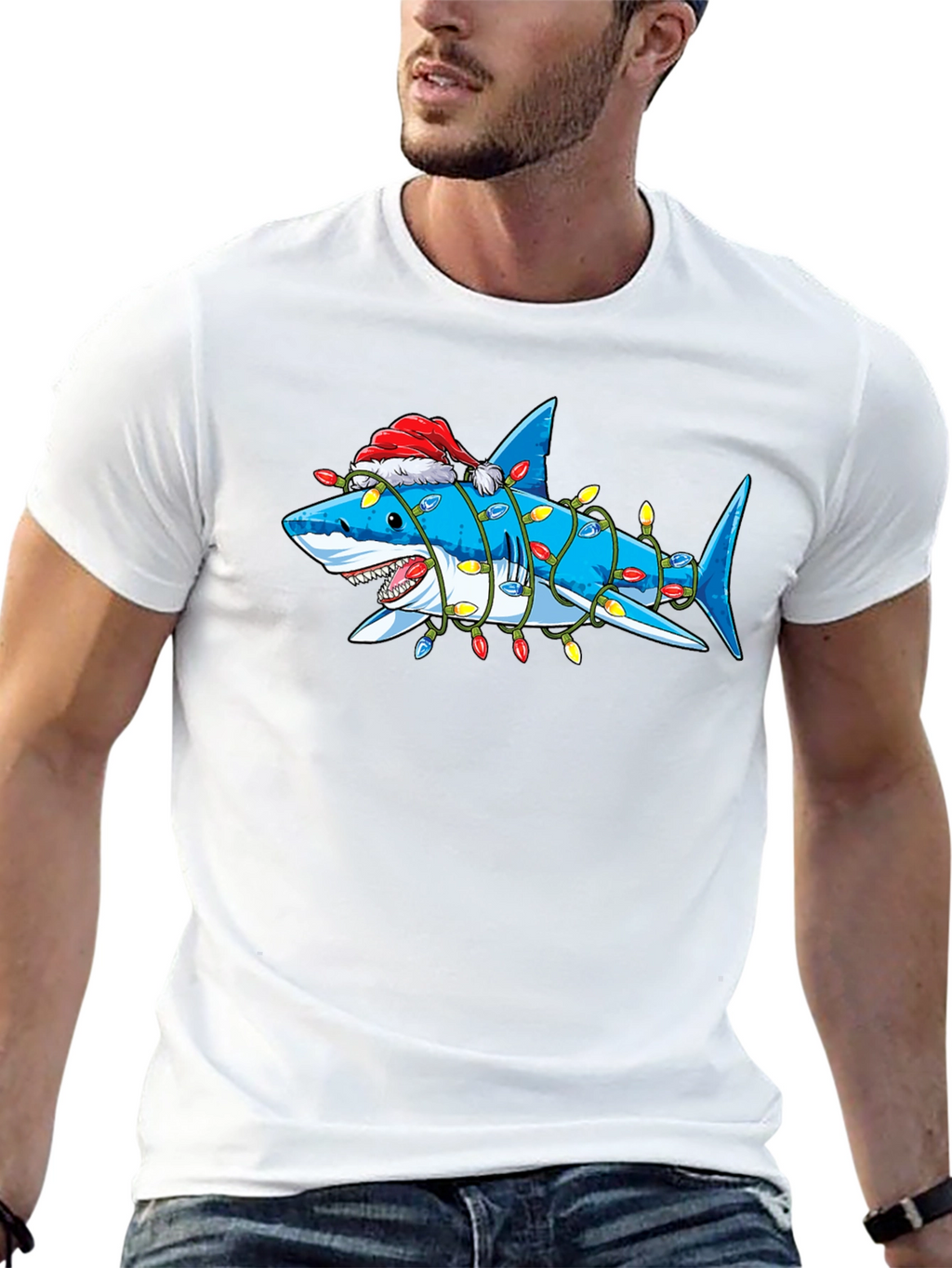 Christmas Shark T-Shirt - Festive Holiday Apparel