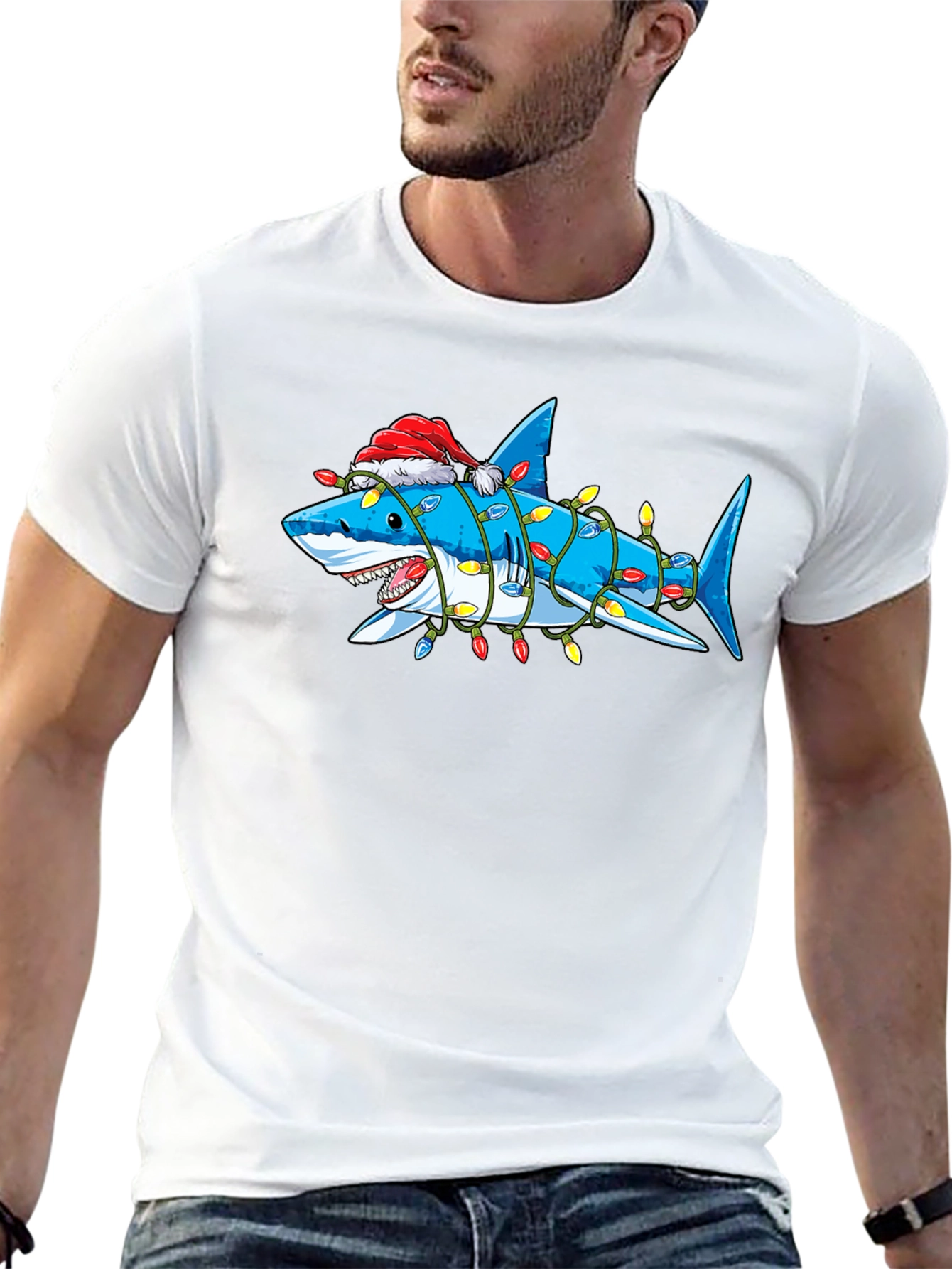 Christmas Shark T-Shirt - Festive Holiday Apparel