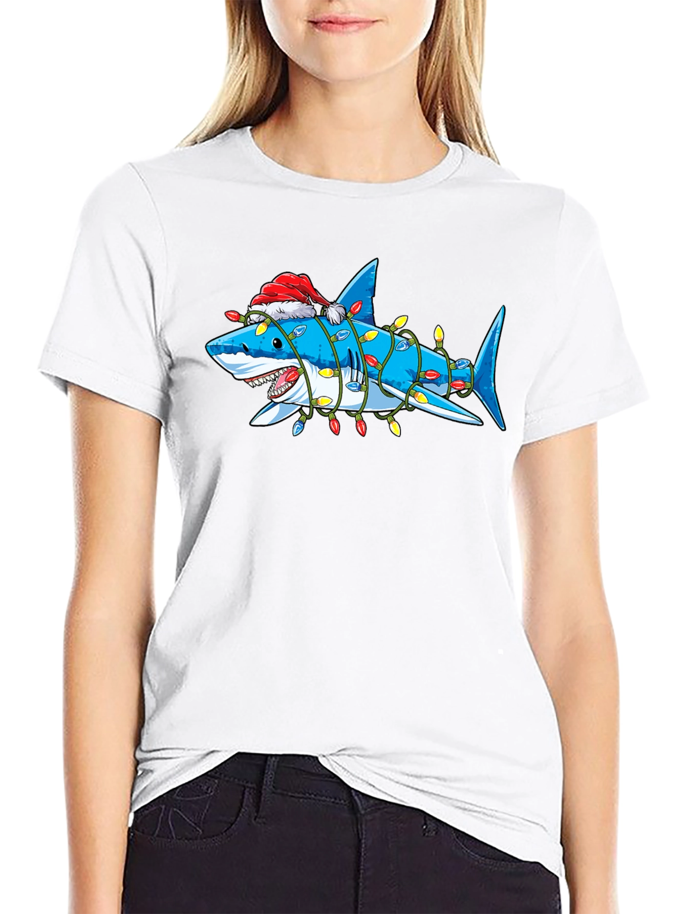 Christmas Shark T-Shirt - Festive Holiday Apparel
