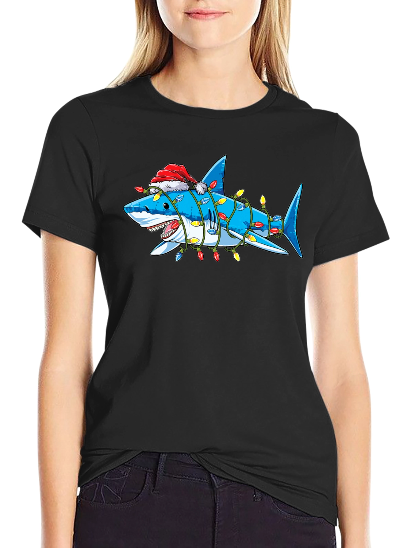 Christmas Shark T-Shirt - Festive Holiday Apparel