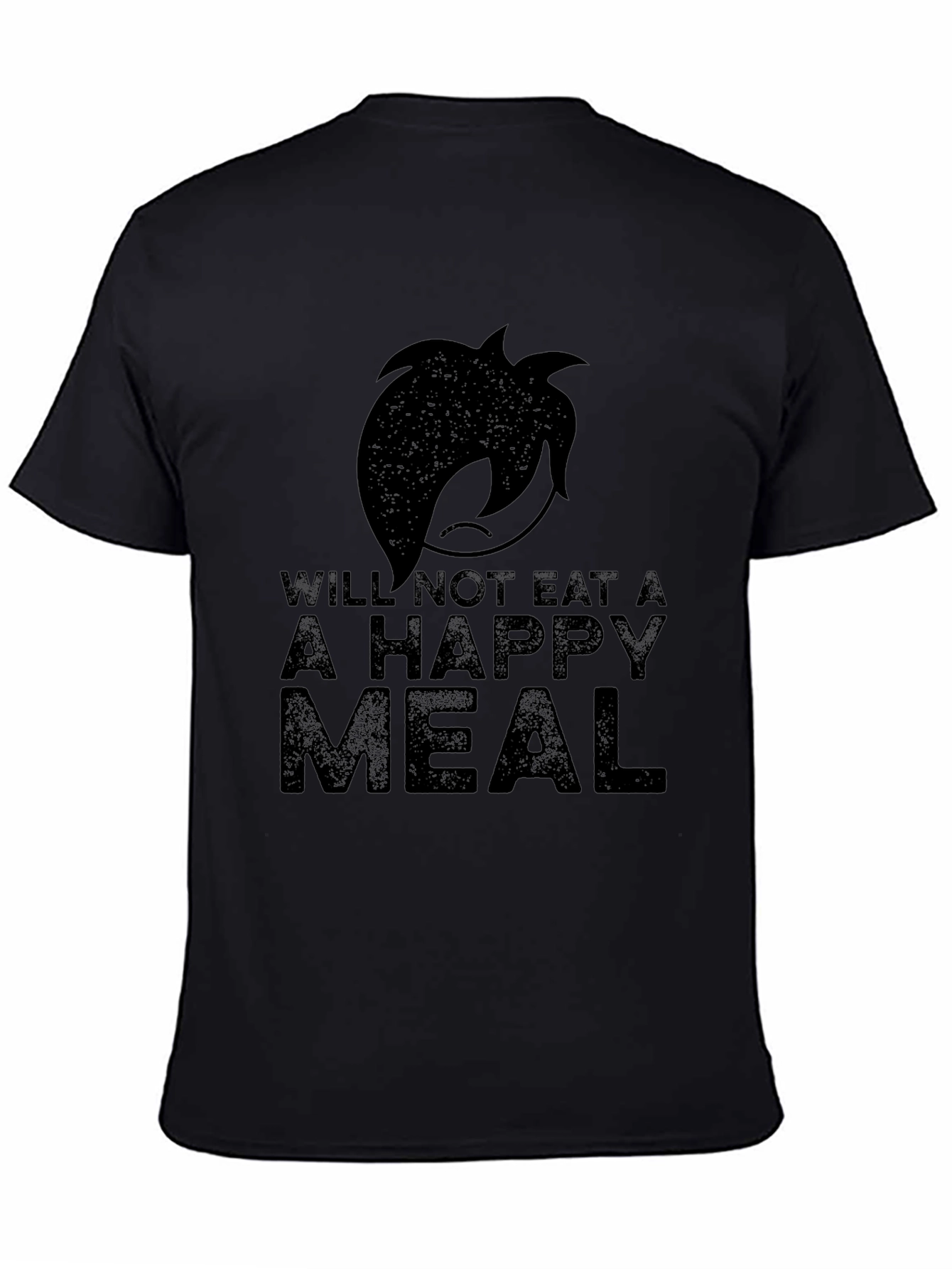 Emo Will Not Eat A Happy Meal Black T-Shirt