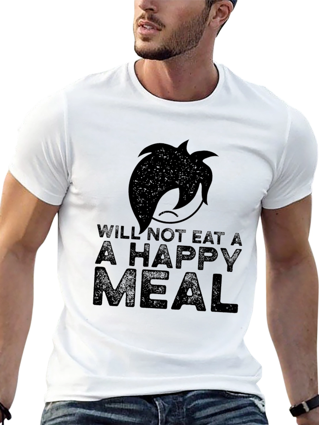 Emo Will Not Eat A Happy Meal Black T-Shirt