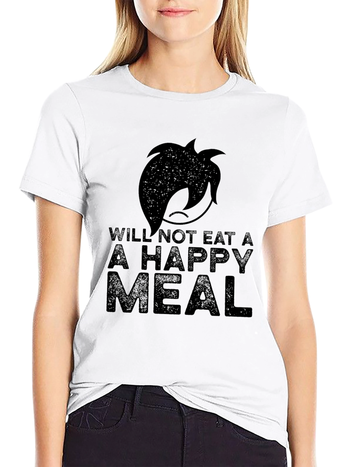 Emo Will Not Eat A Happy Meal Black T-Shirt