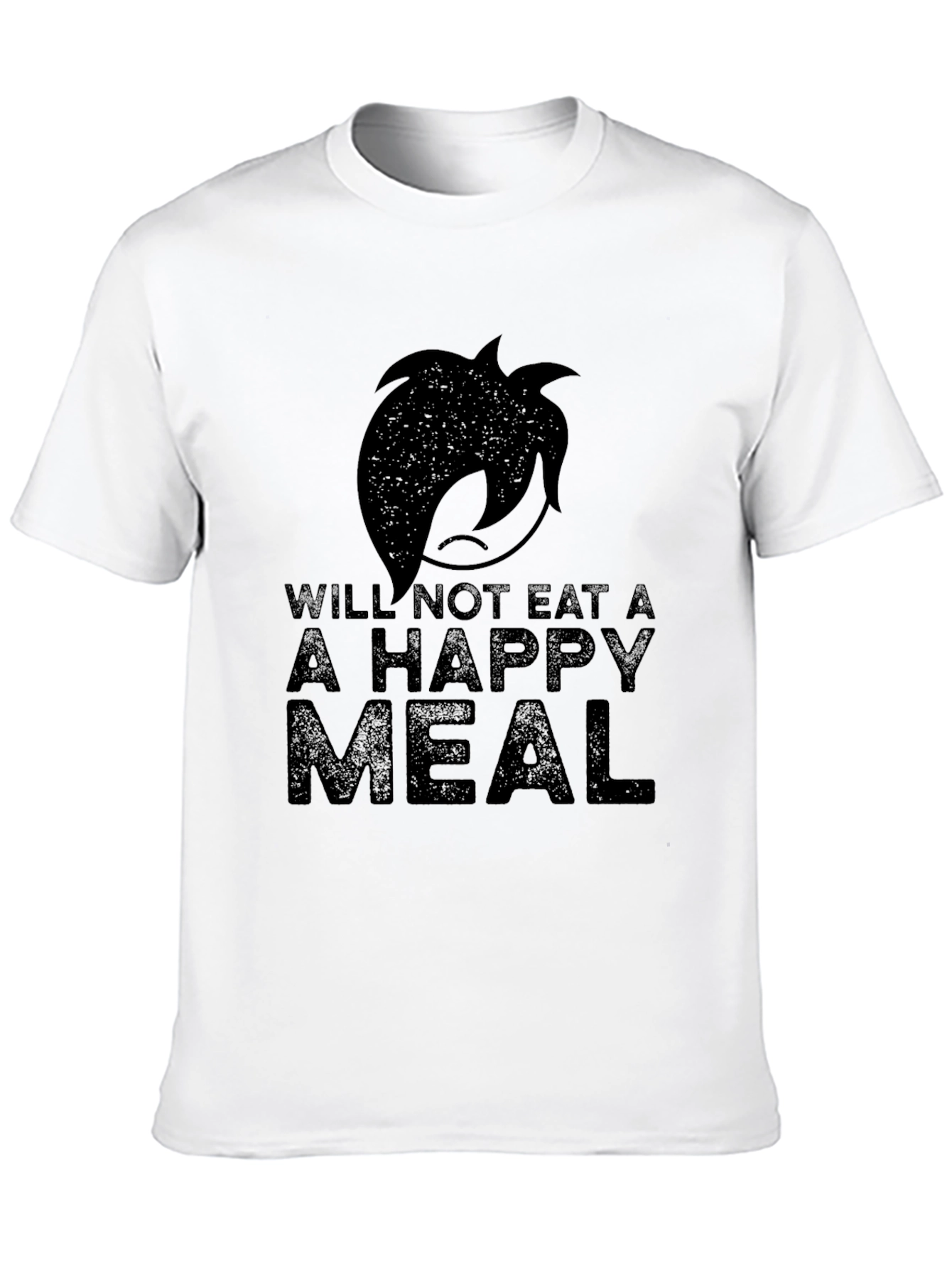 Emo Will Not Eat A Happy Meal Black T-Shirt