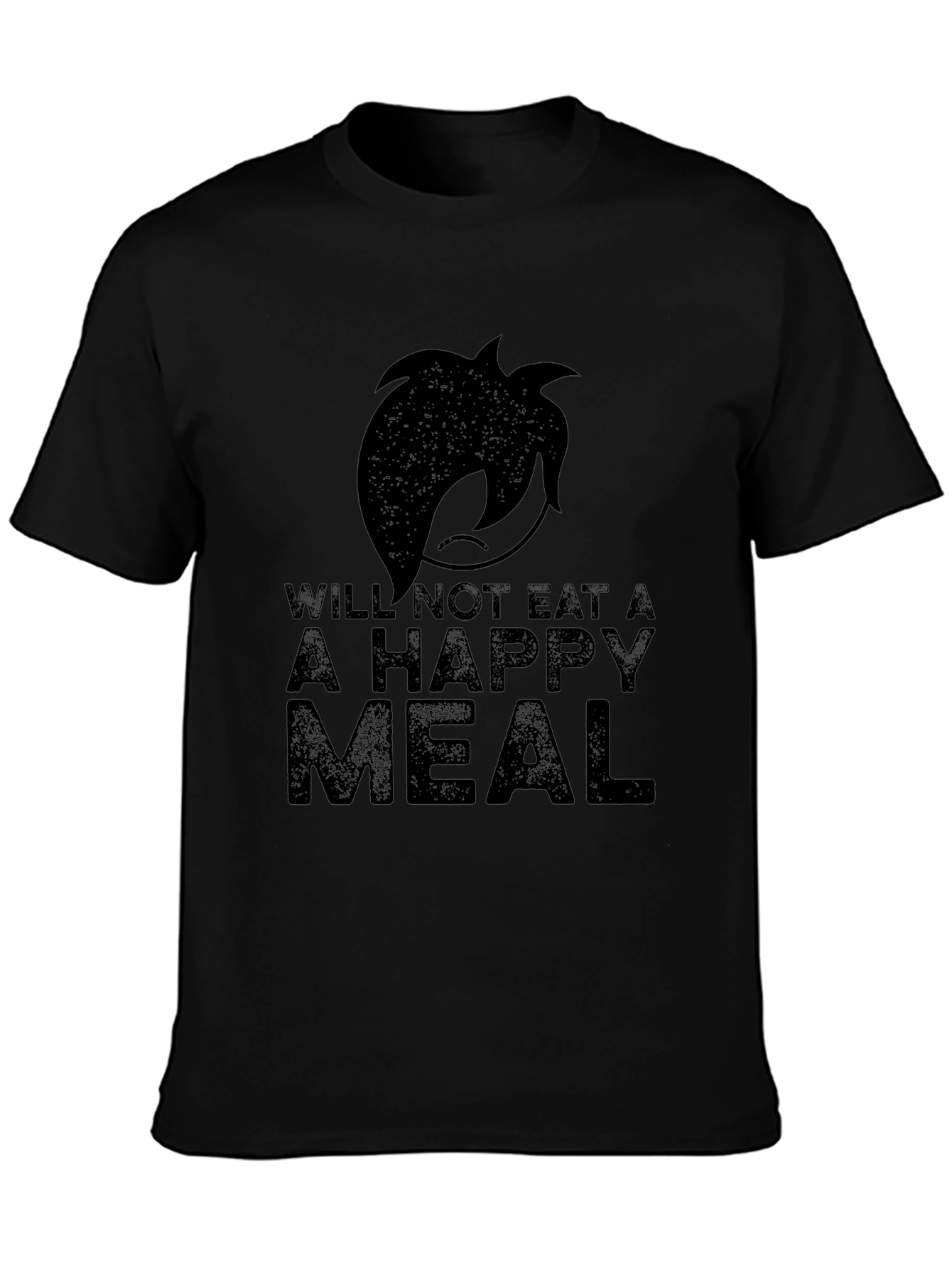Emo Will Not Eat A Happy Meal Black T-Shirt