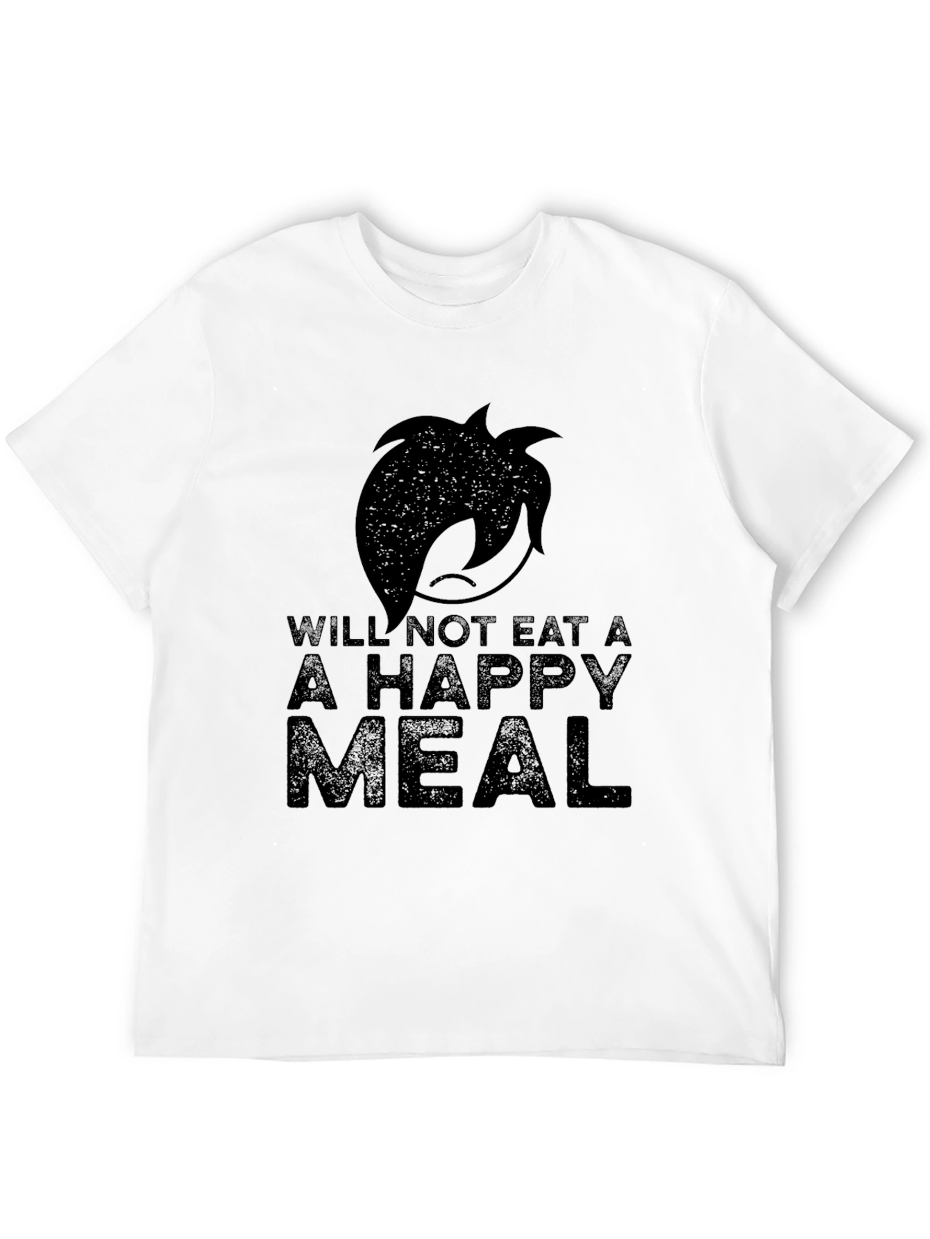 Emo Will Not Eat A Happy Meal Black T-Shirt