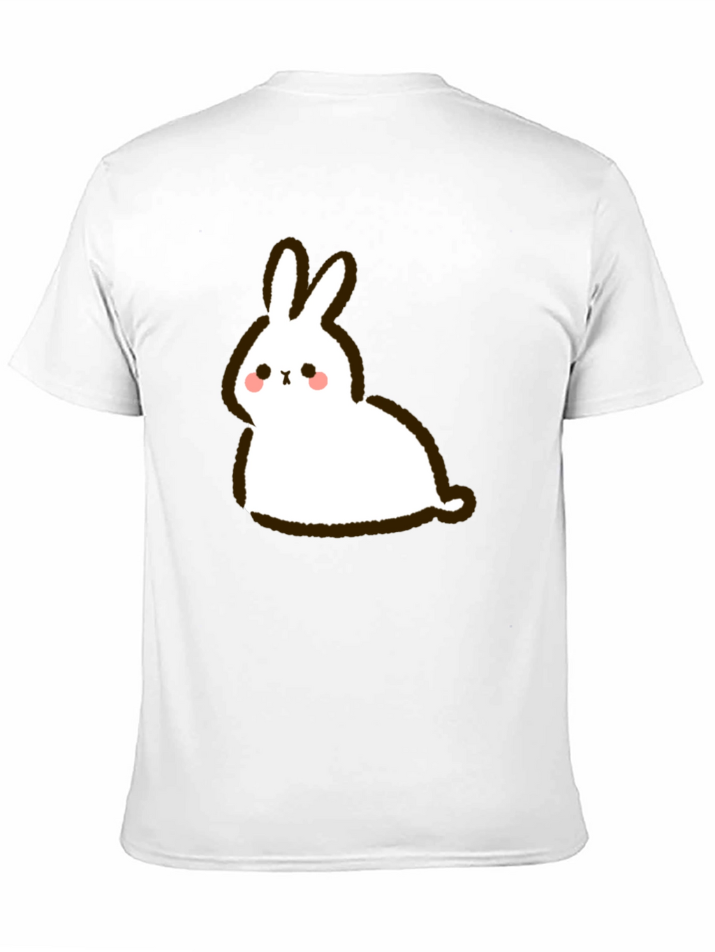 Cute Cartoon Rabbit Graphic Black T-Shirt