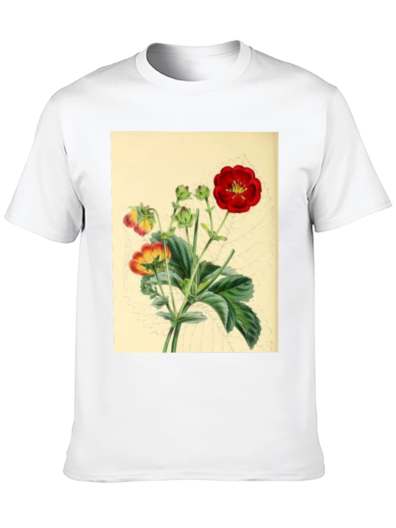 Botanical Flower Print Tee - Stylish Comfort
