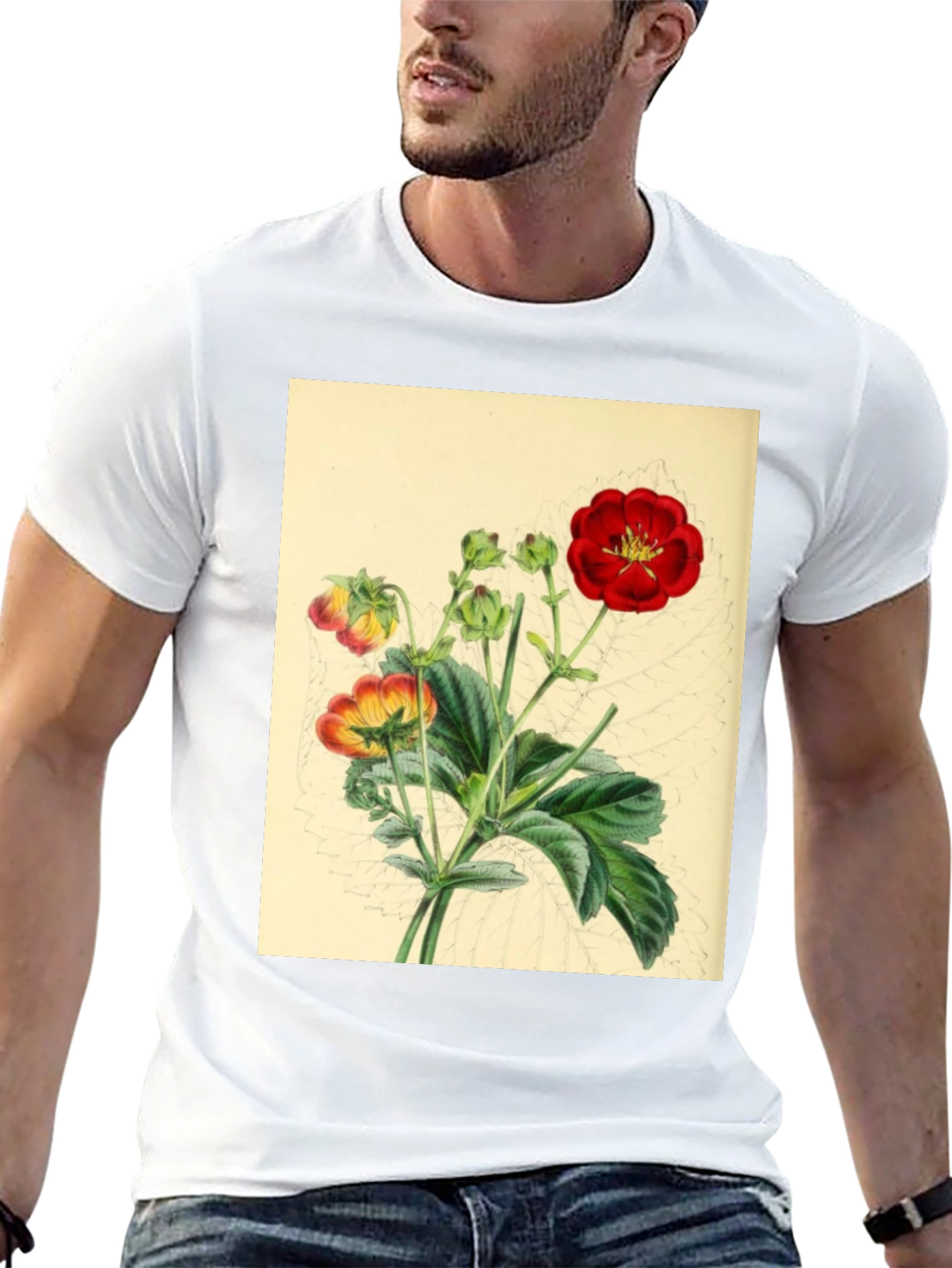 Botanical Flower Print Tee - Stylish Comfort