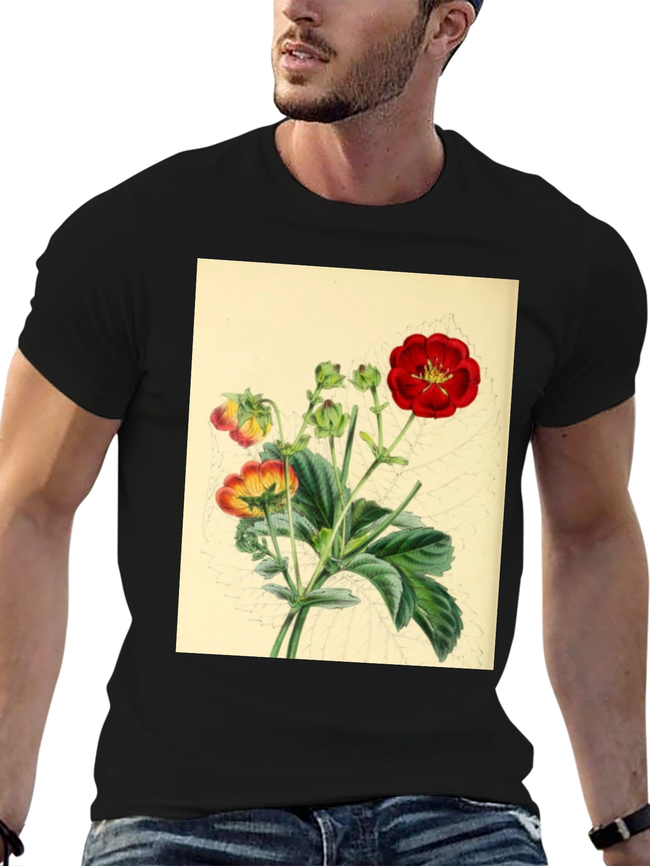 Botanical Flower Print Tee - Stylish Comfort