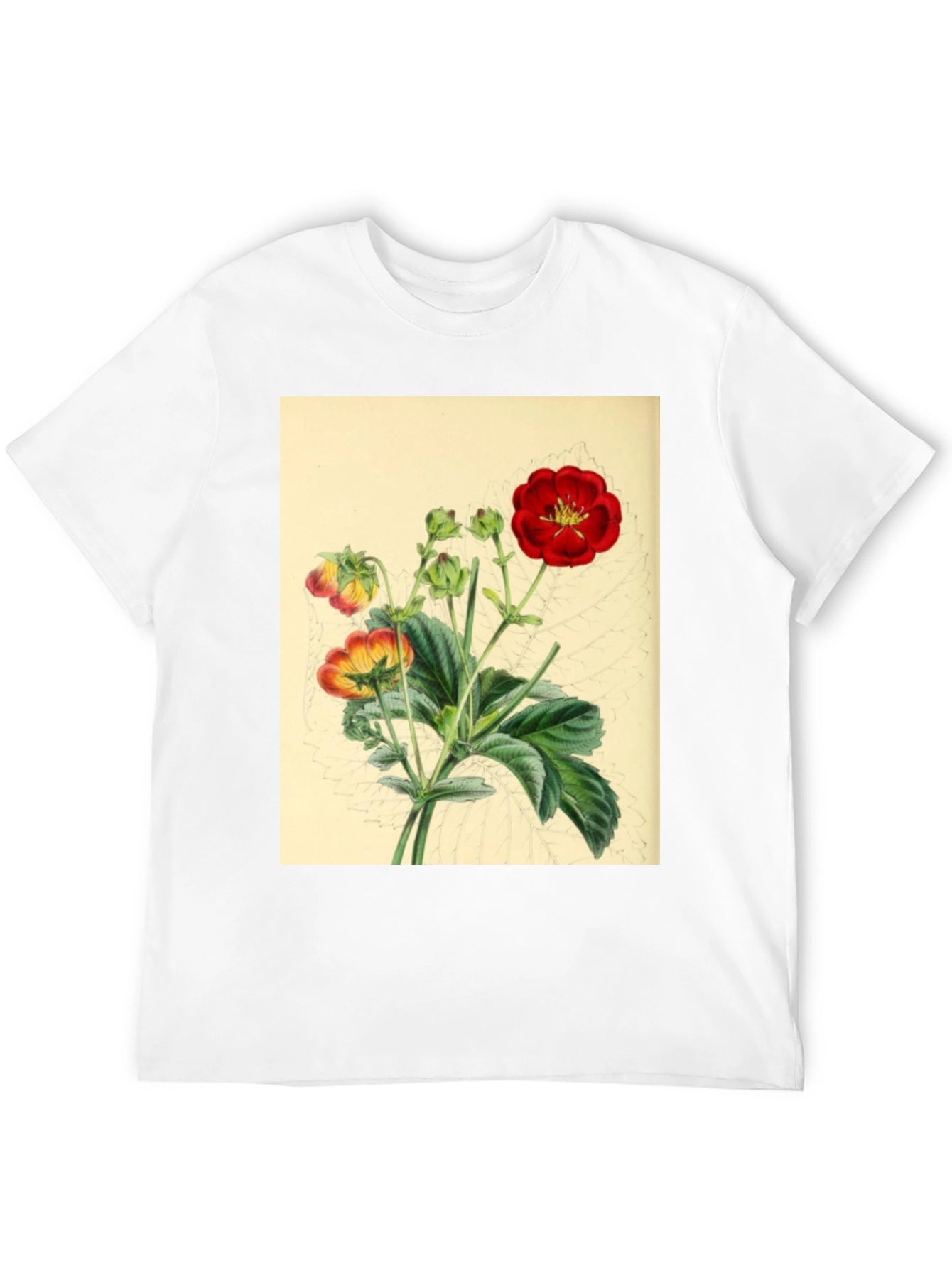 Botanical Flower Print Tee - Stylish Comfort