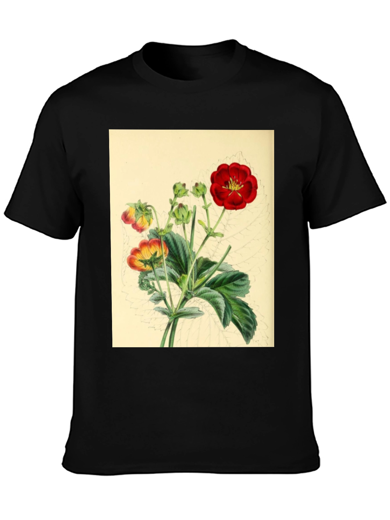 Botanical Flower Print Tee - Stylish Comfort