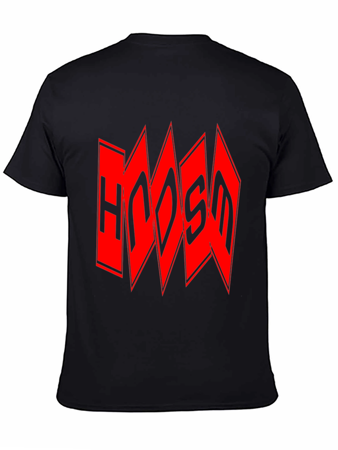 Edgy Red Logo Black T-Shirt