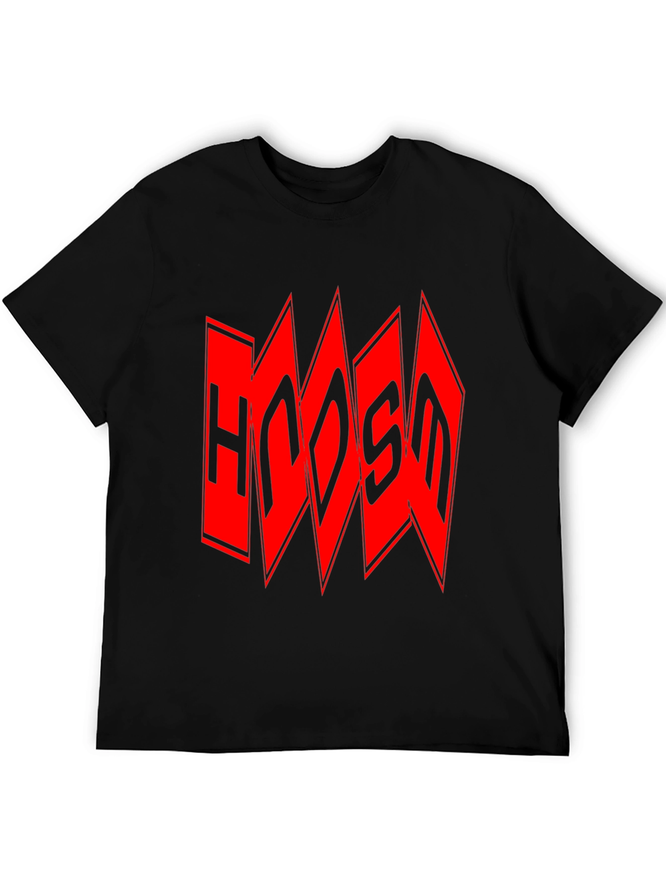 Edgy Red Logo Black T-Shirt
