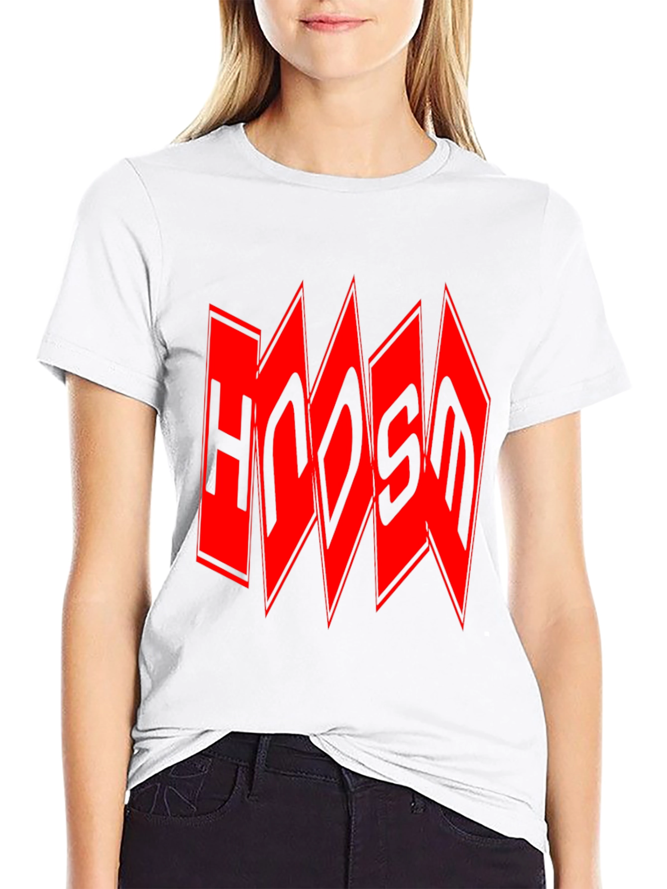 Edgy Red Logo Black T-Shirt