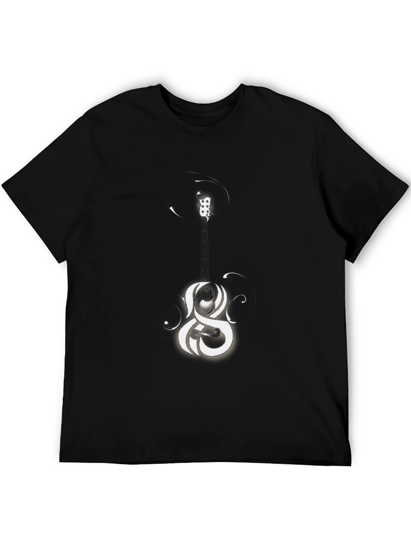 Abstract Graphic Print Black Casual Tee