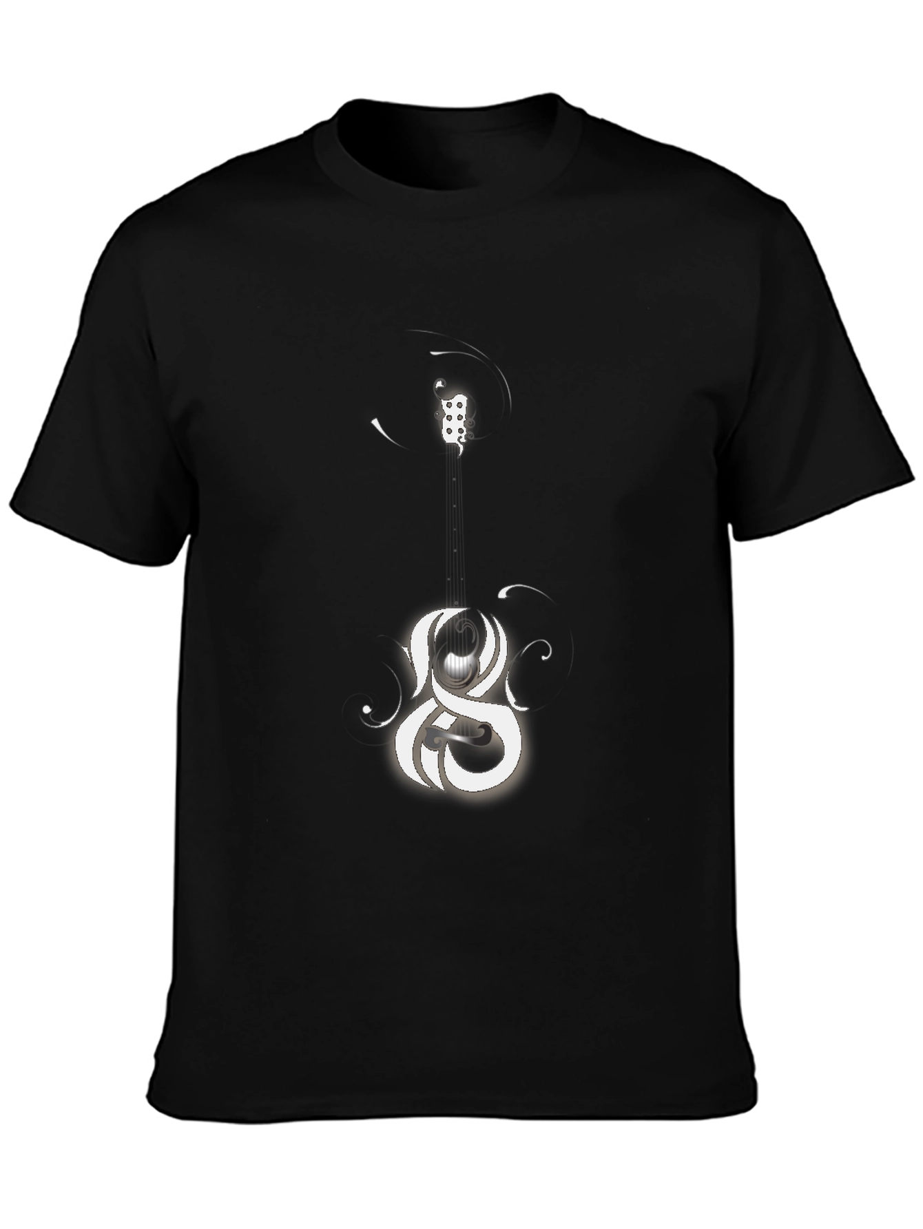 Abstract Graphic Print Black Casual Tee