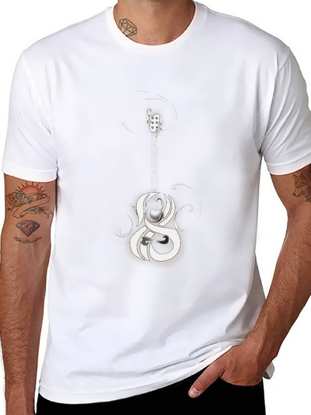 Abstract Graphic Print Black Casual Tee